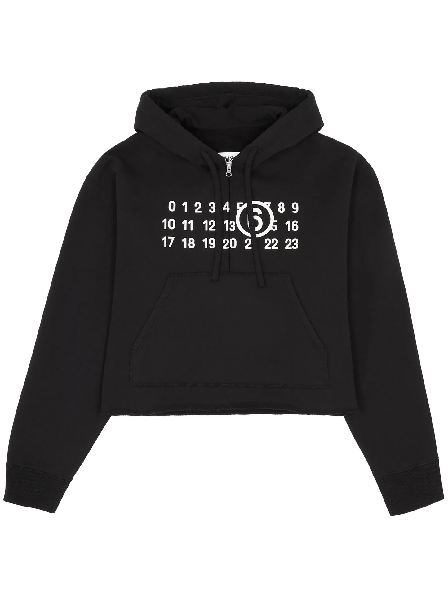numbers-motif zip-up hoodie