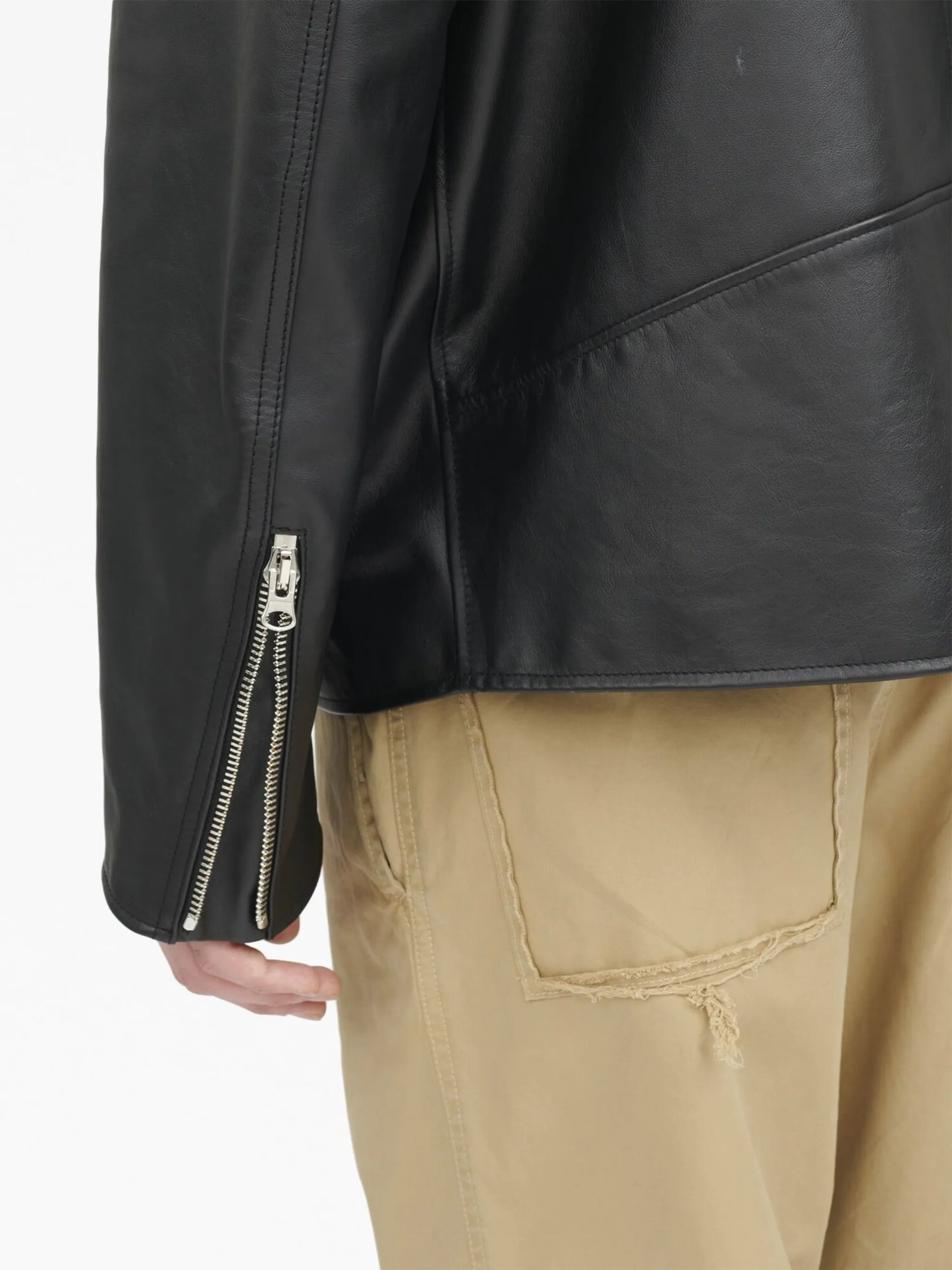 hooded leather jacket