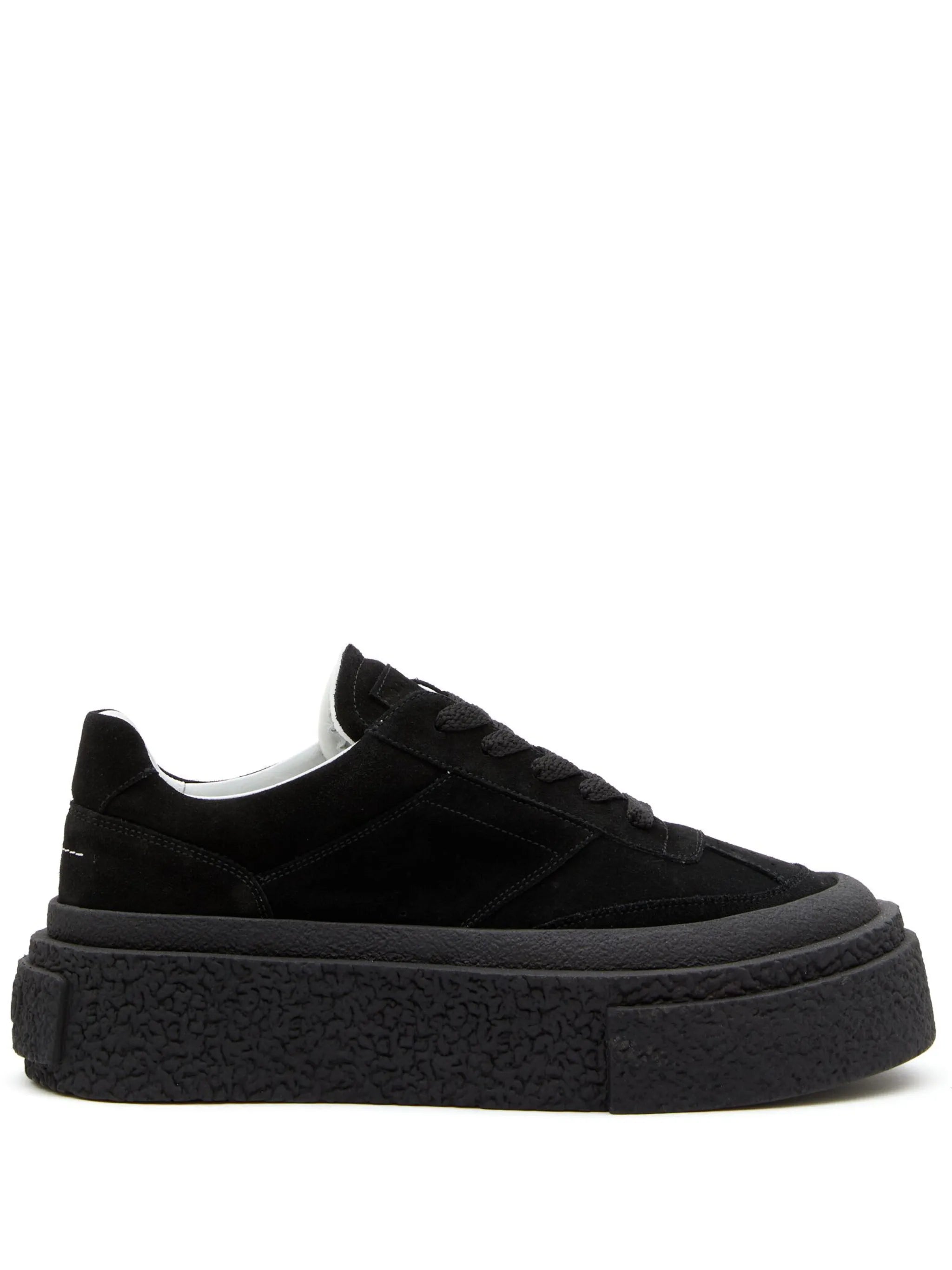 logo-embossed suede sneakers