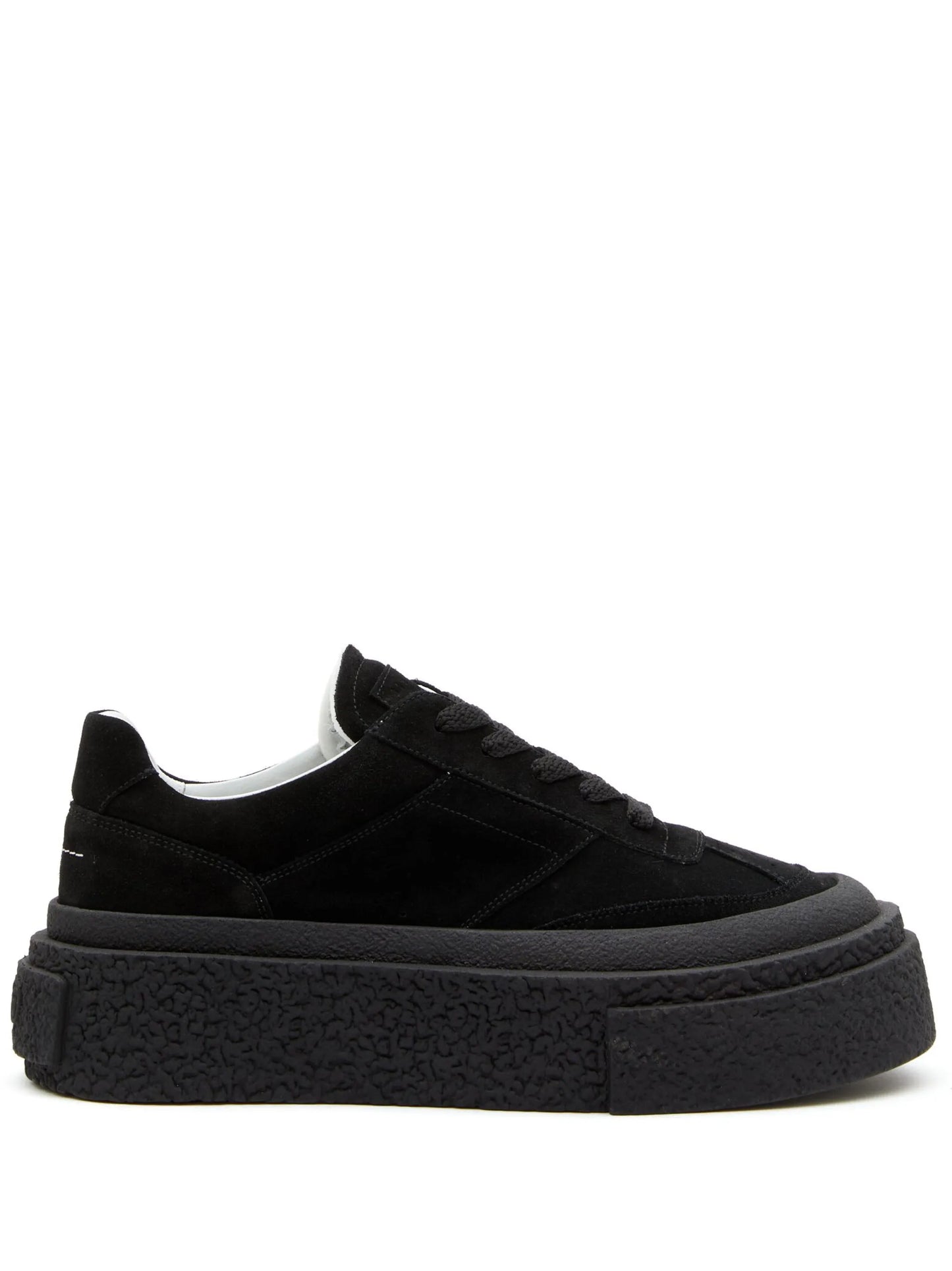 logo-embossed suede sneakers