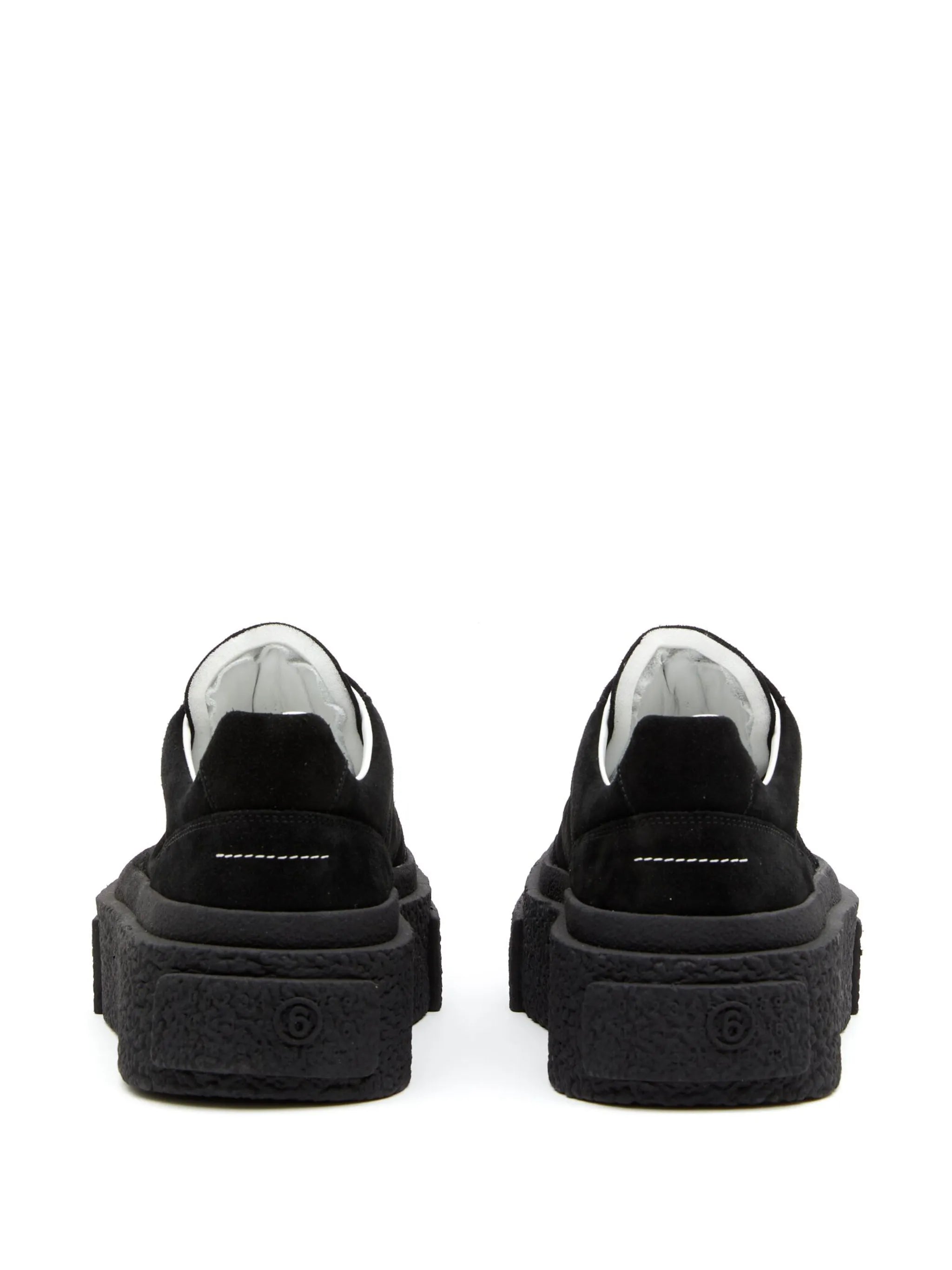 logo-embossed suede sneakers