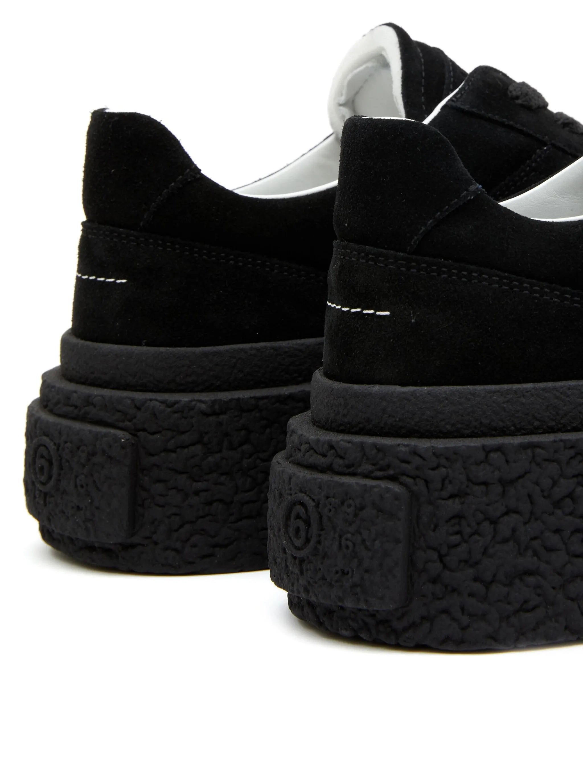 logo-embossed suede sneakers