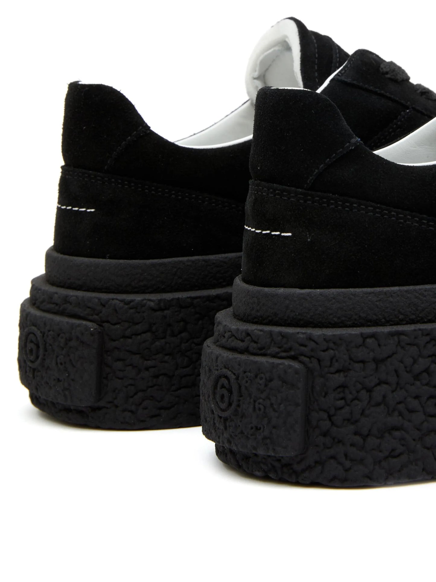 logo-embossed suede sneakers