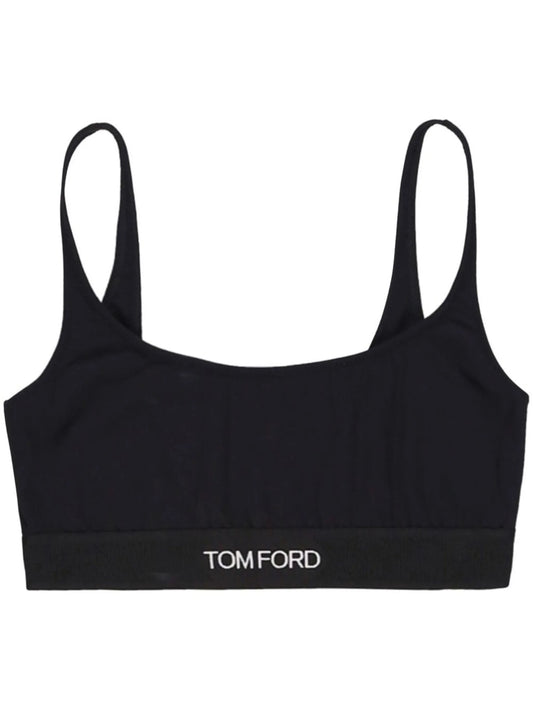 Signature logo-tape bralette
