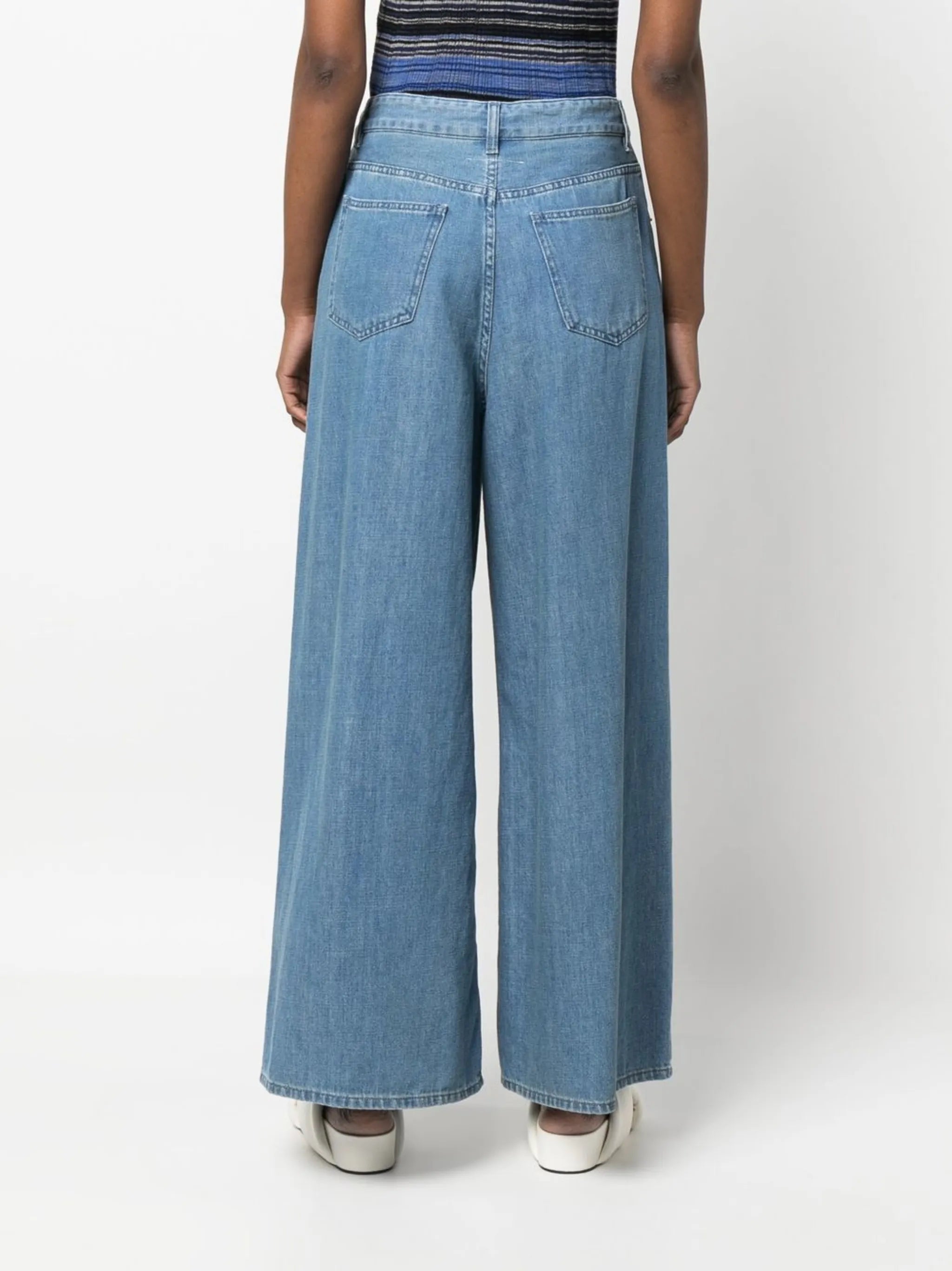 drawstring-waist wide-leg trousers