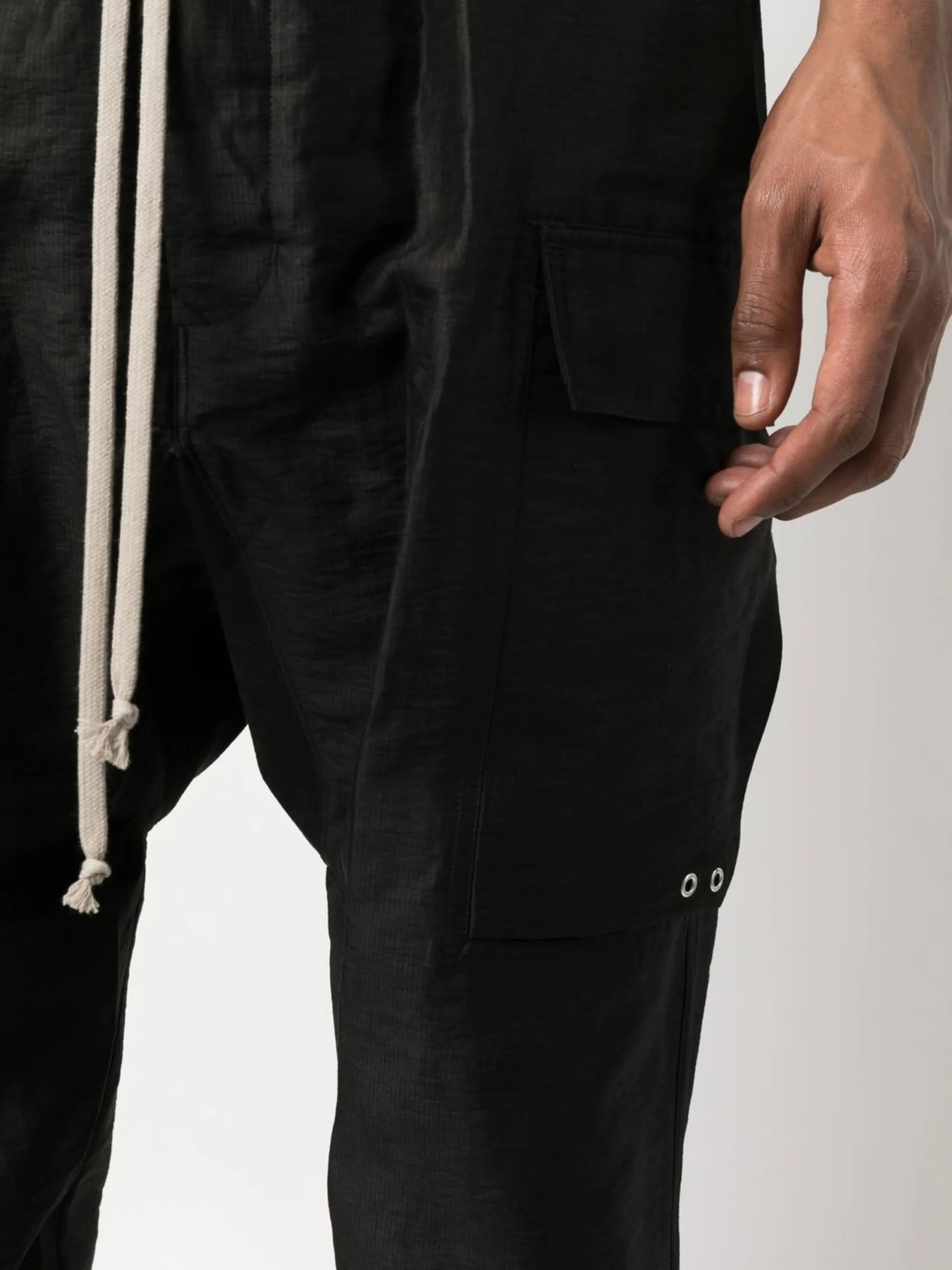drawstring cargo trousers