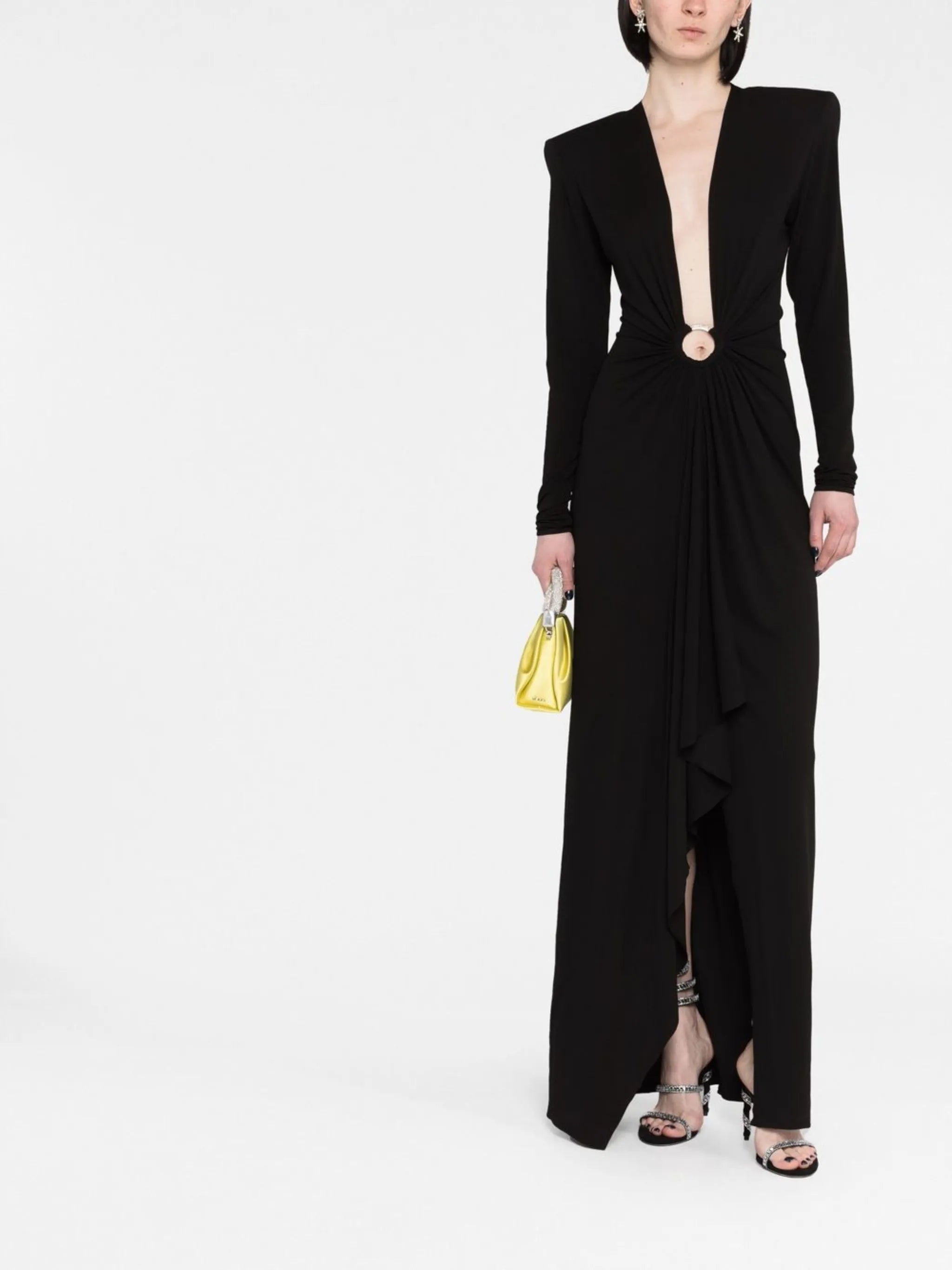 plunge-neck gown