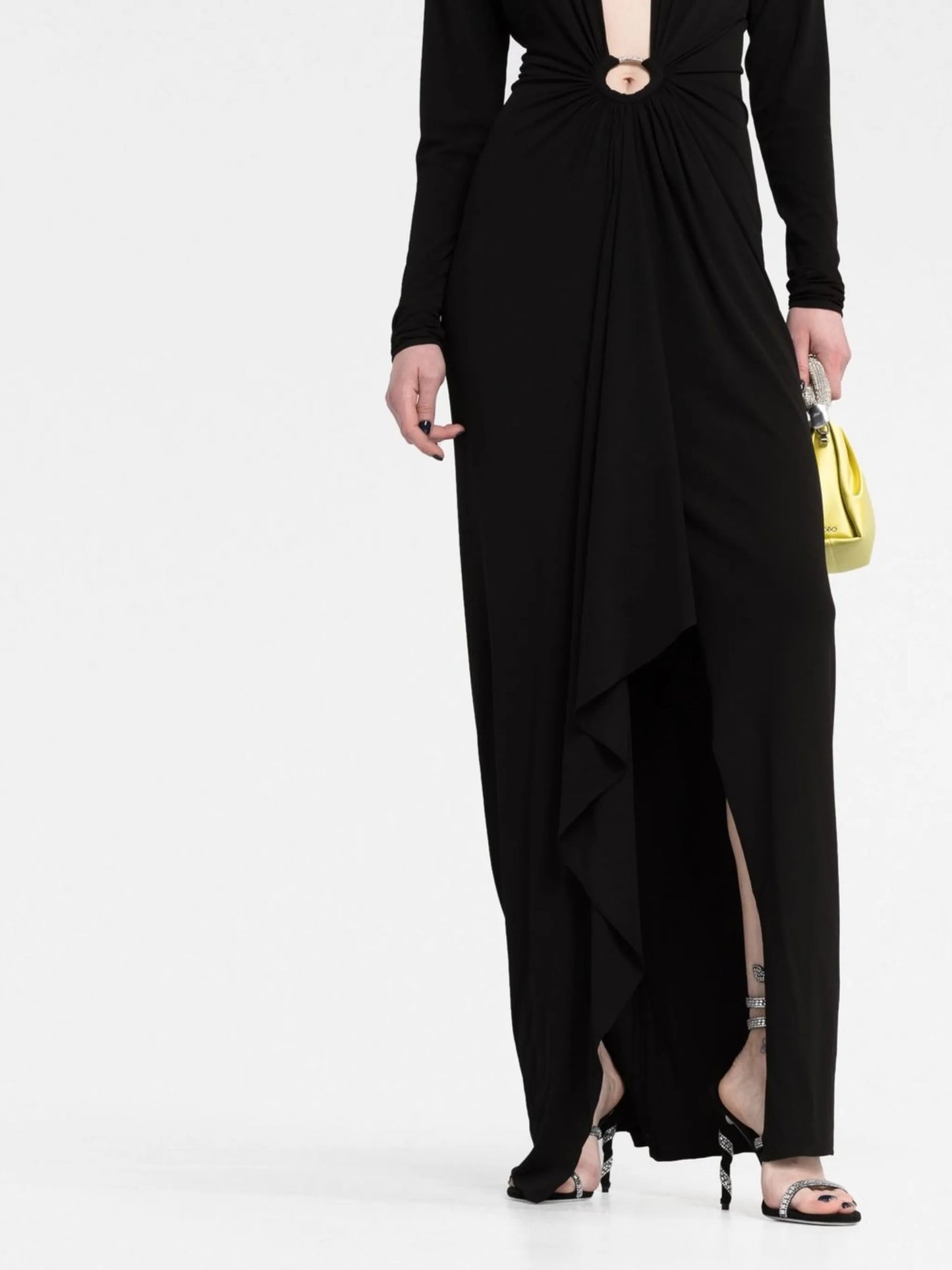 plunge-neck gown