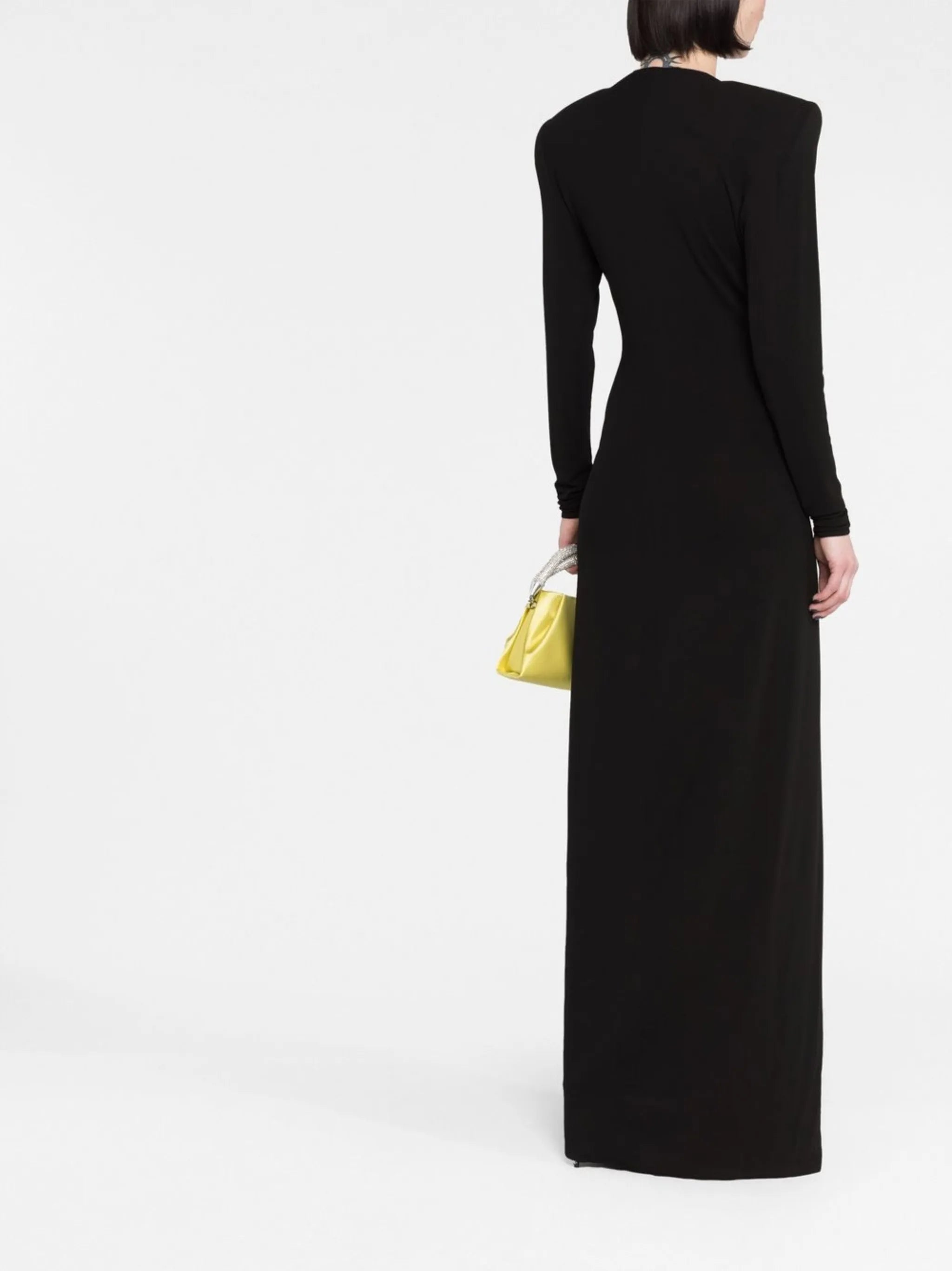 plunge-neck gown