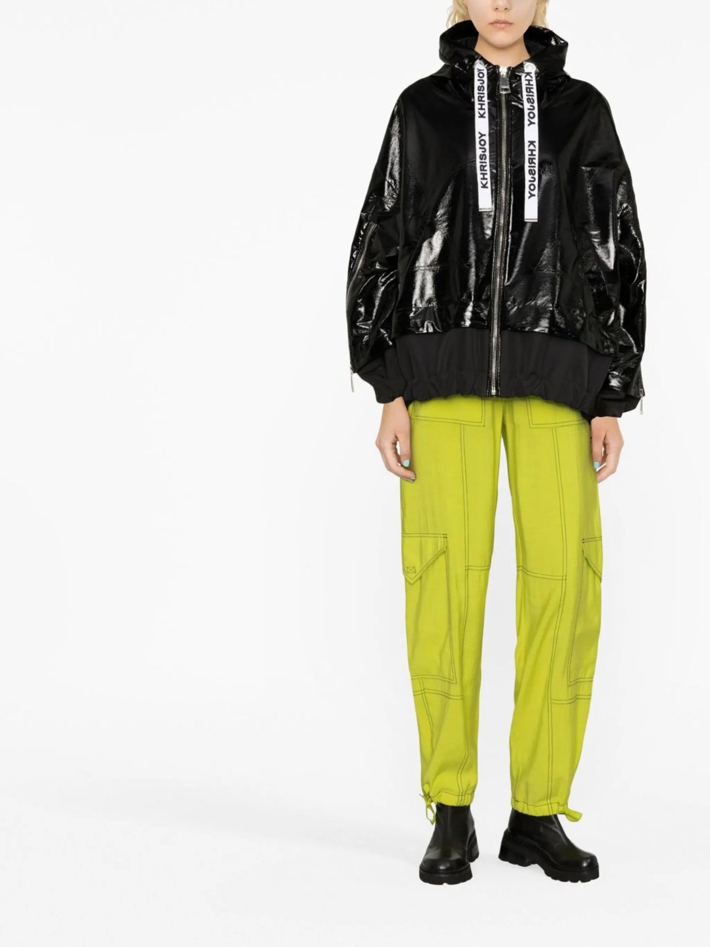 Khris Vinyl hooded windbreaker