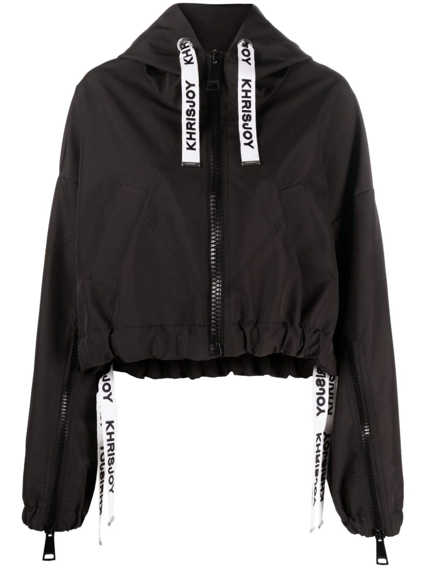 drawstring cropped windbreaker