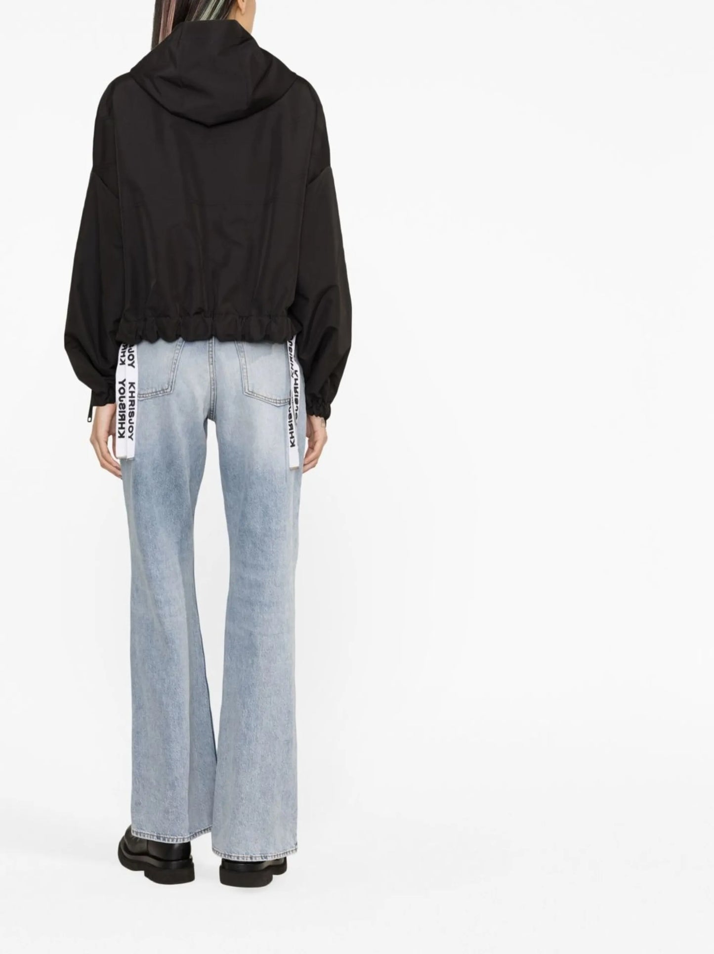 drawstring cropped windbreaker