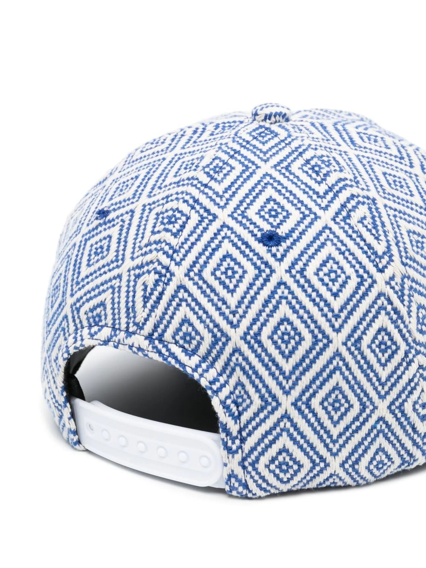 patterned embroidered-logo cap