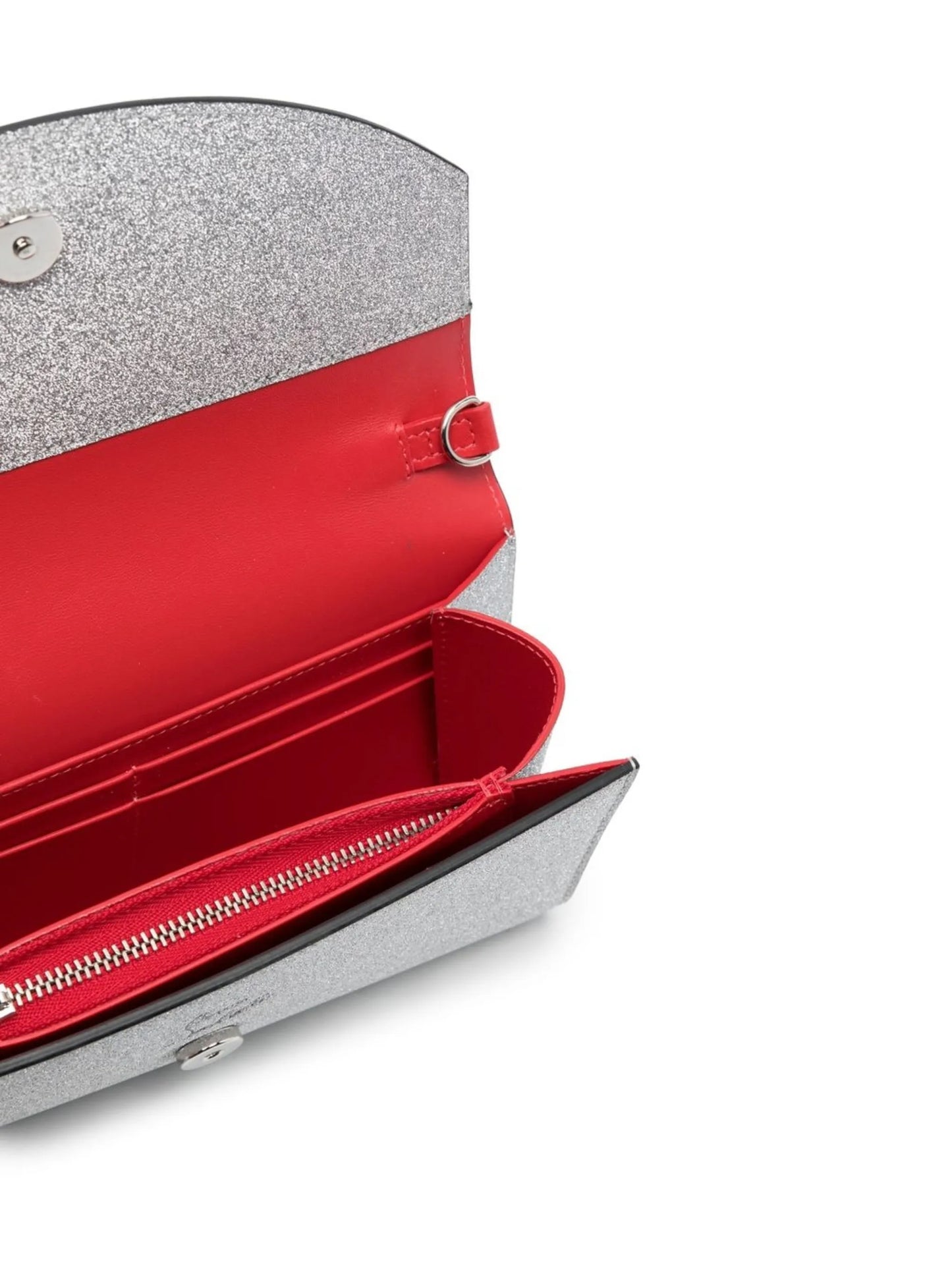 Loubi54 leather glitter clutch bag