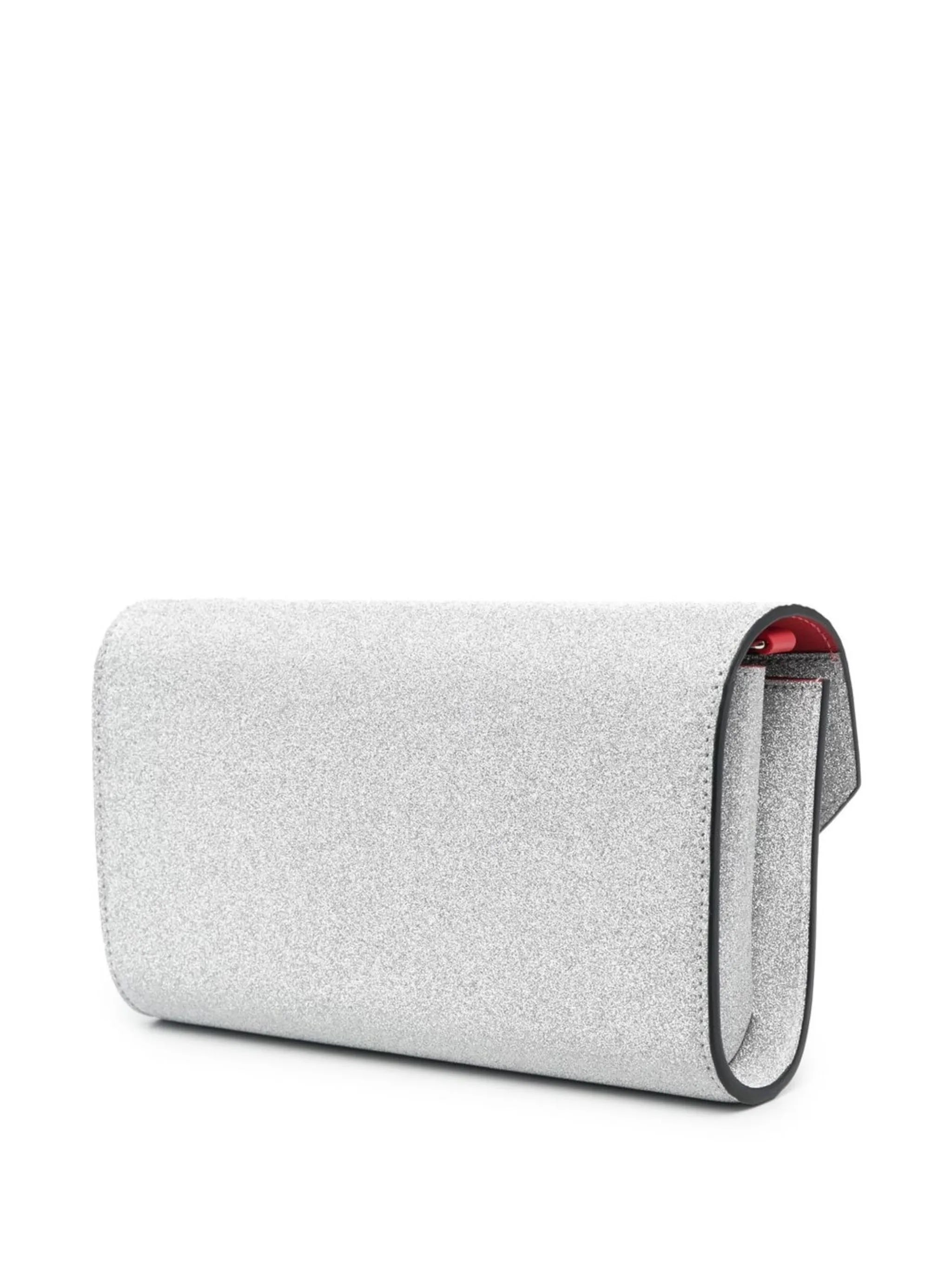 Loubi54 leather glitter clutch bag