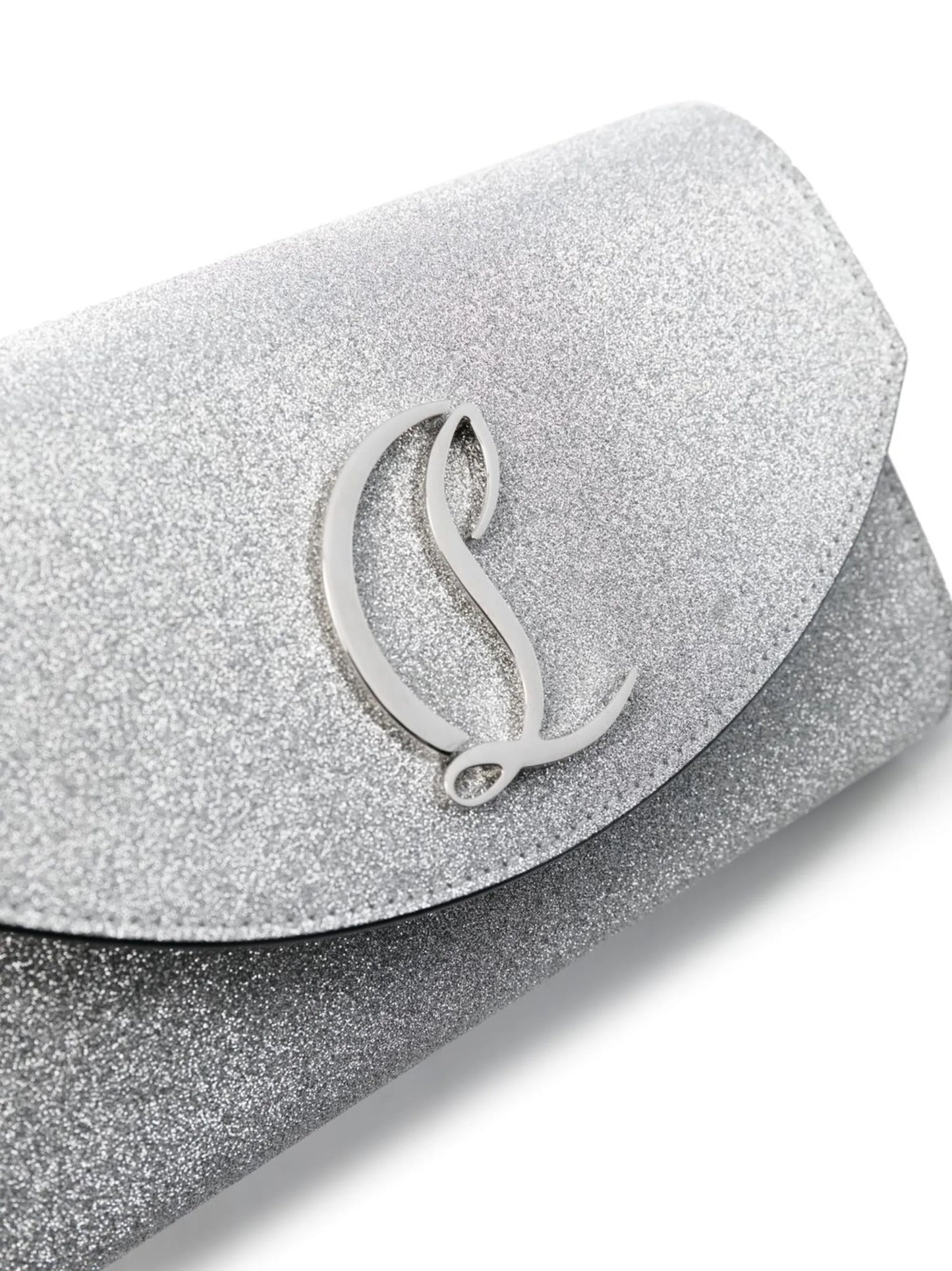 Loubi54 leather glitter clutch bag