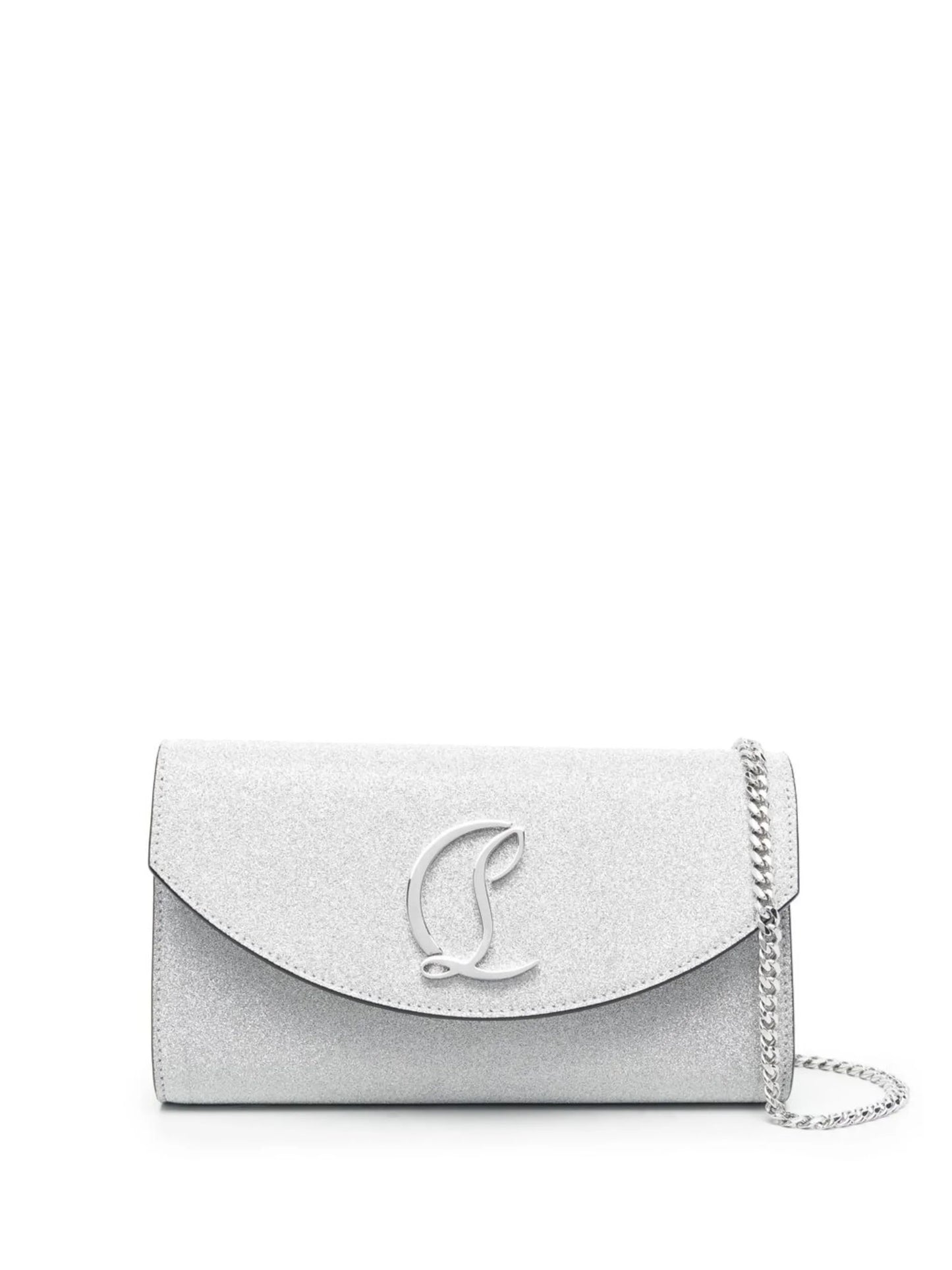 Loubi54 leather glitter clutch bag