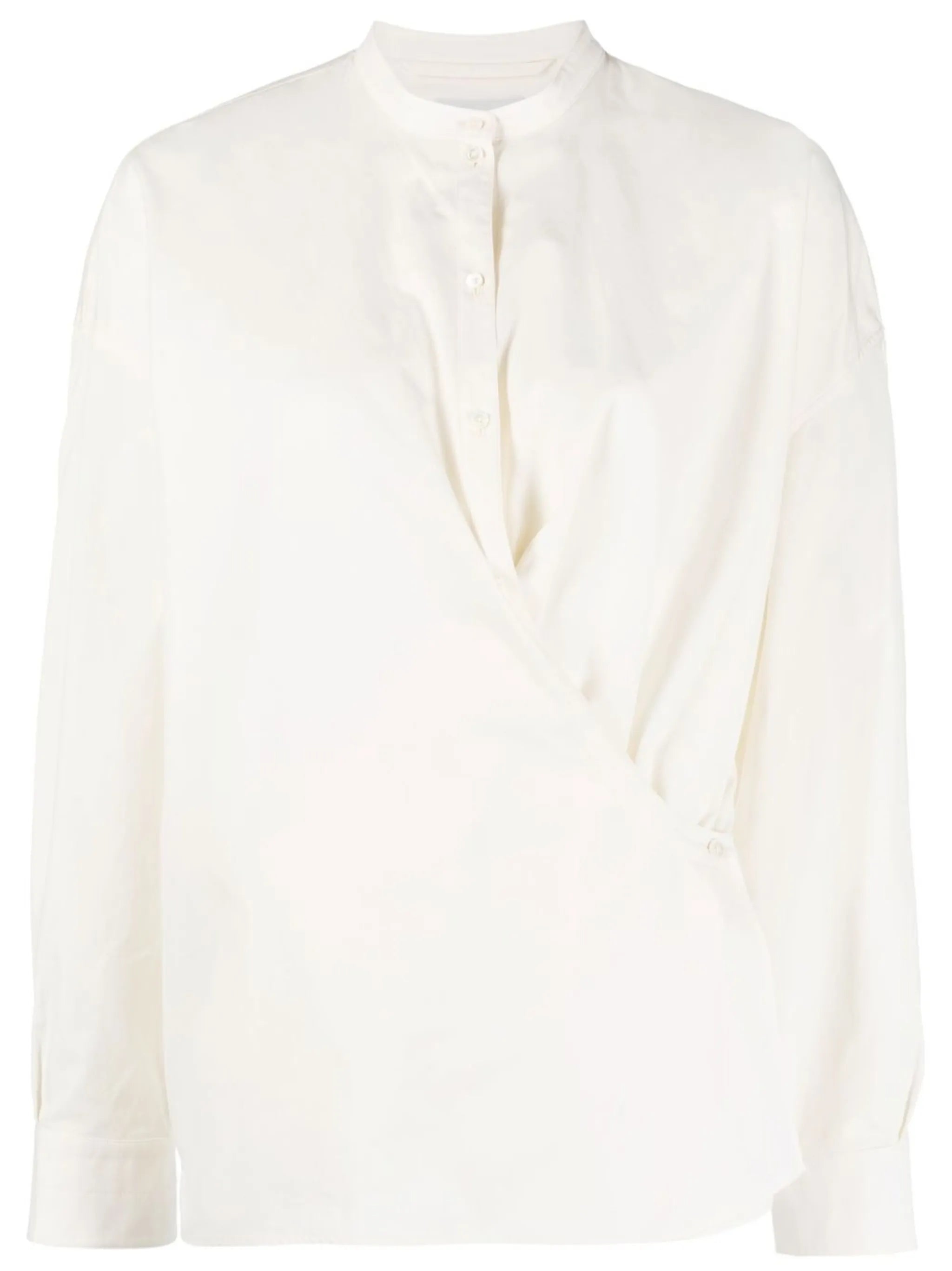 wrap-design cotton blouse
