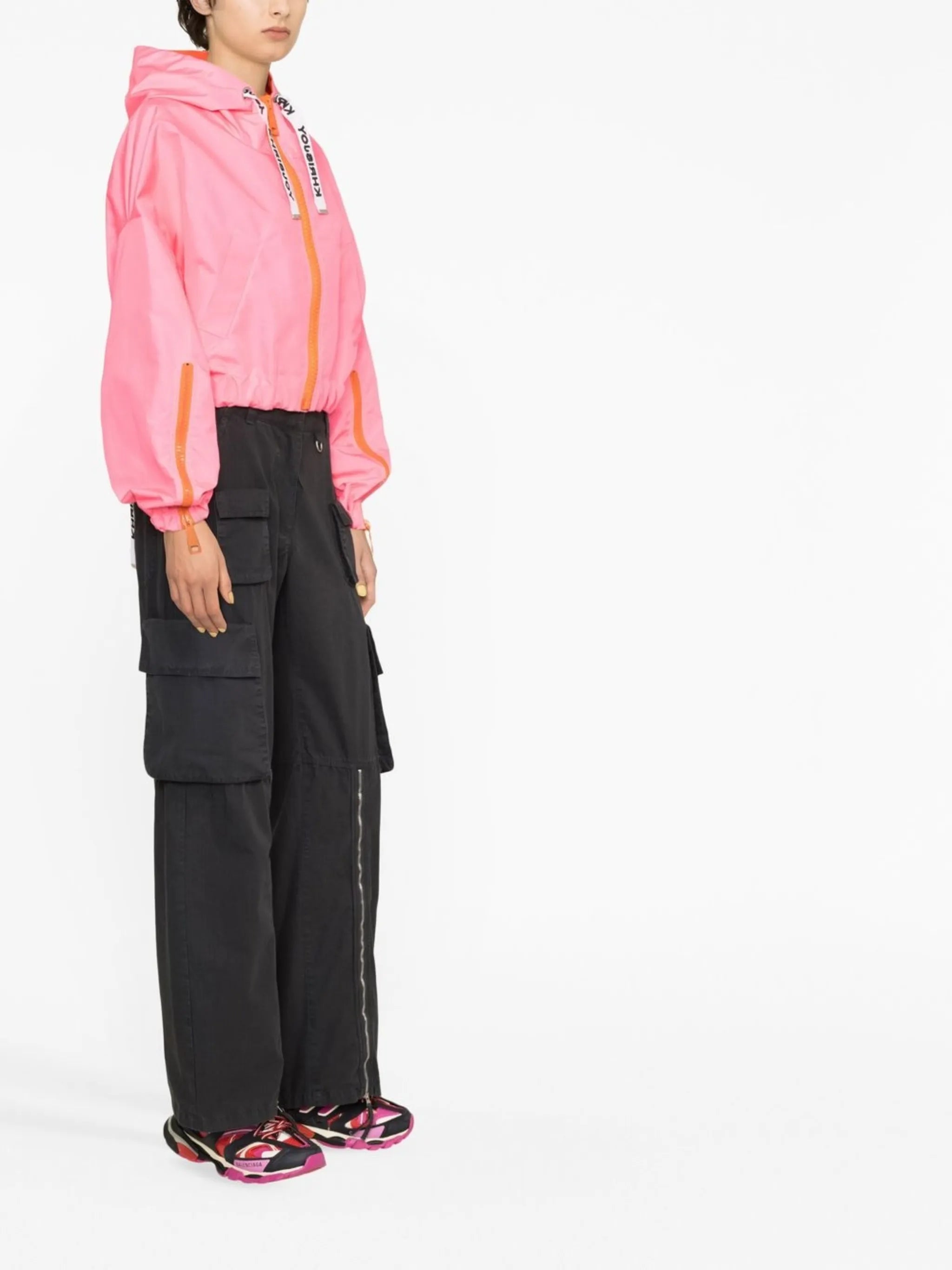 cropped logo windbreaker