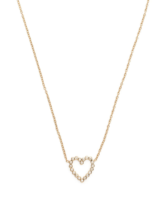 14kt yellow gold heart diamond necklace