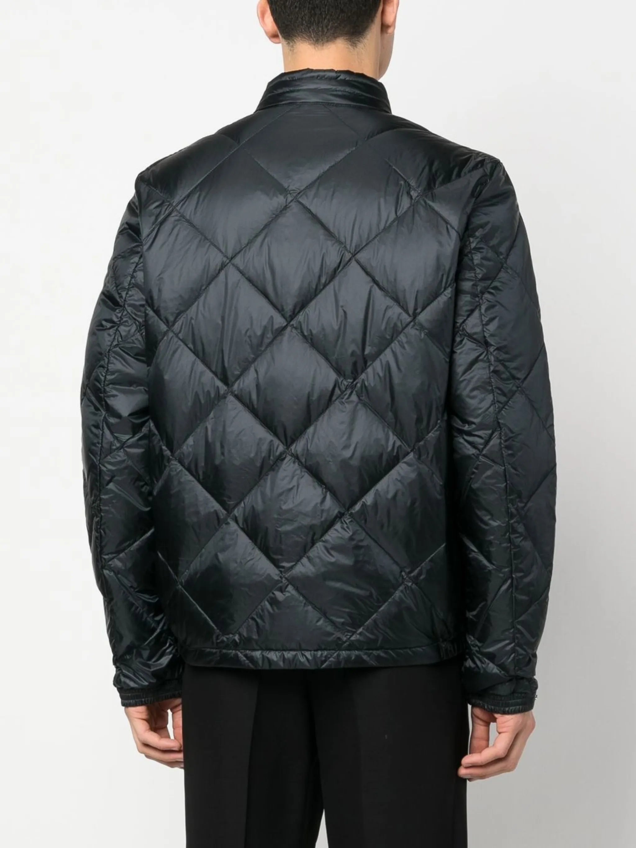 logo patch quilted jacket