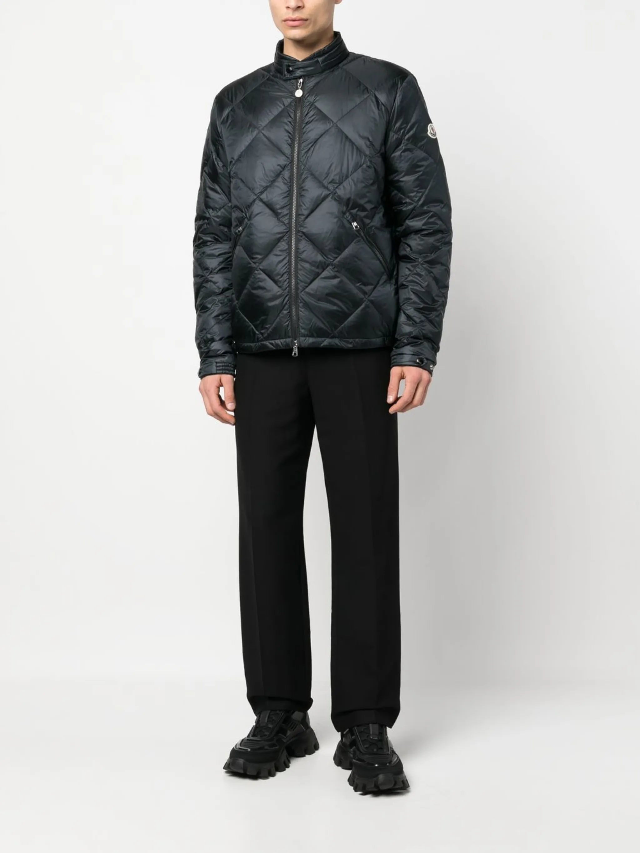 logo patch quilted jacket