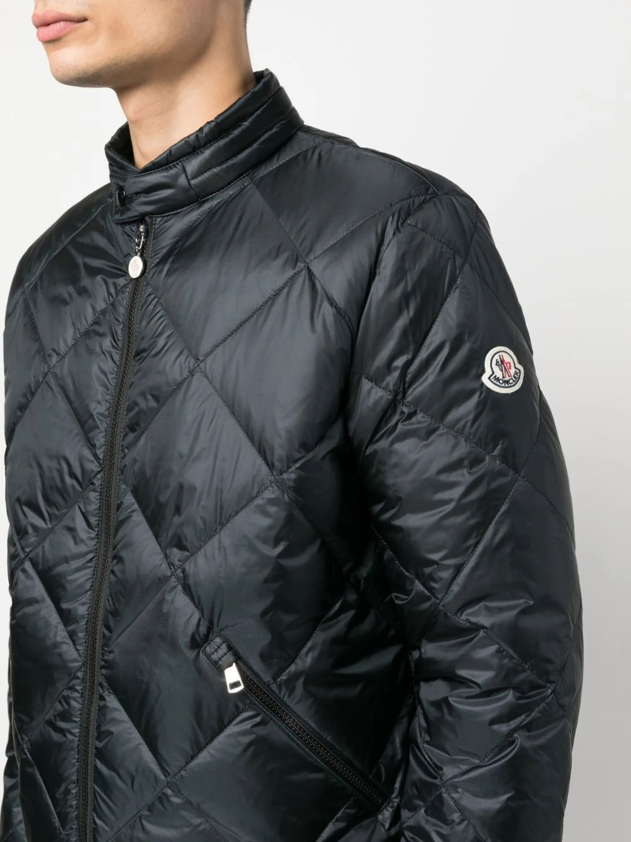 logo patch quilted jacket