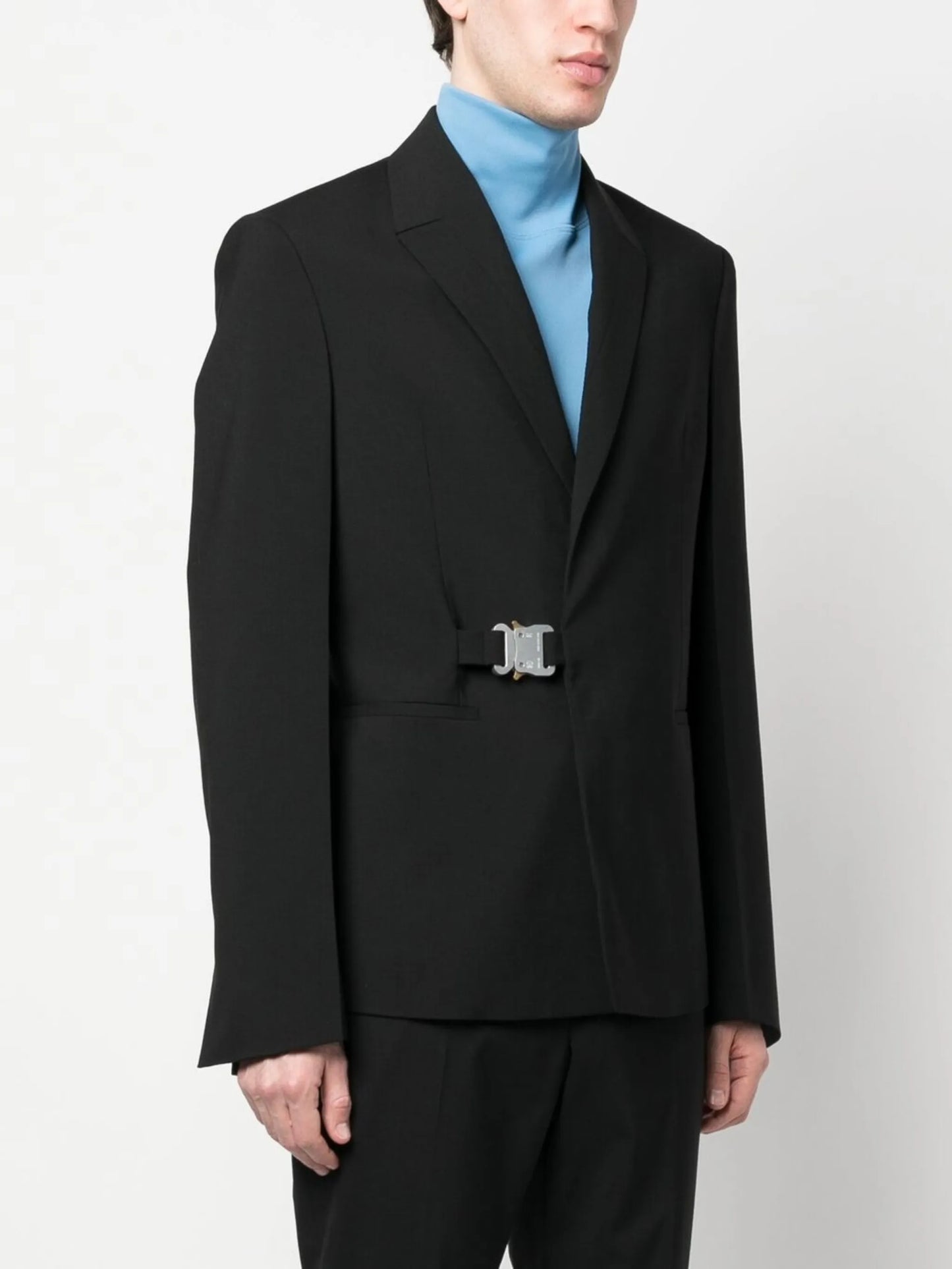 buckle front blazer