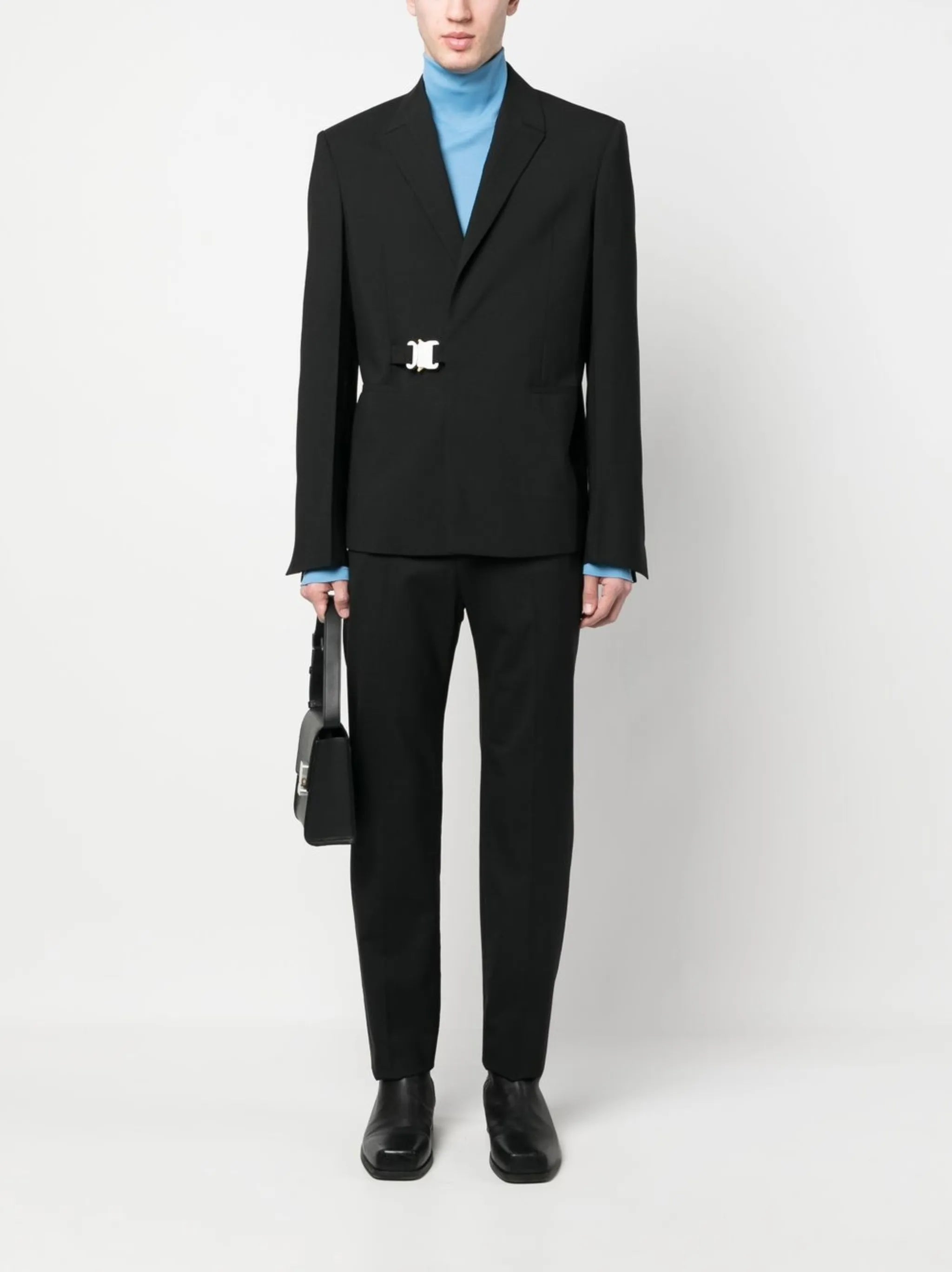 buckle front blazer