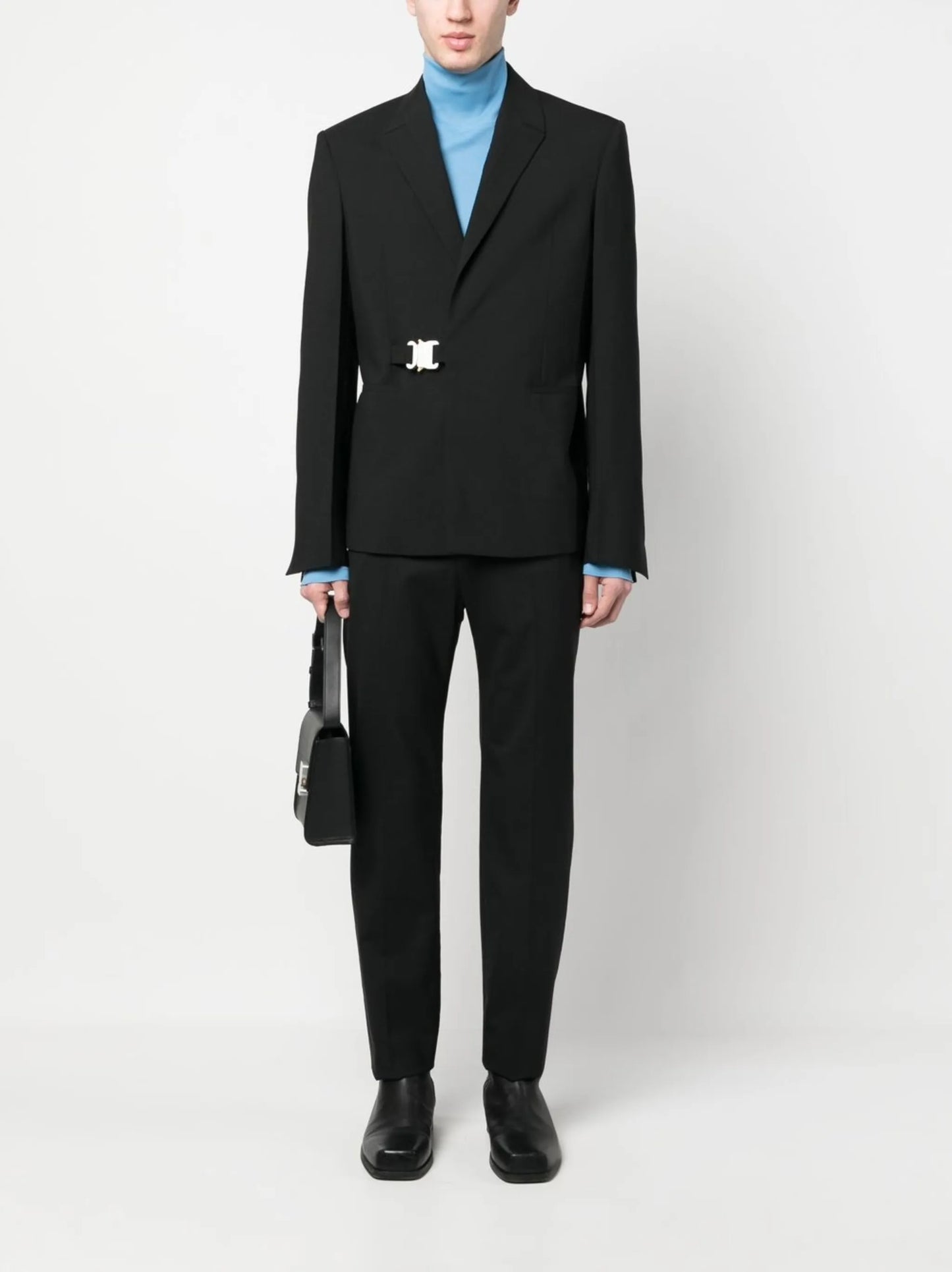 buckle front blazer