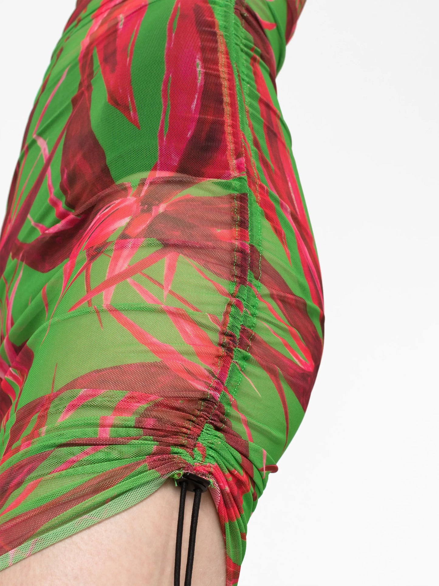 botanical-print asymmetric dress