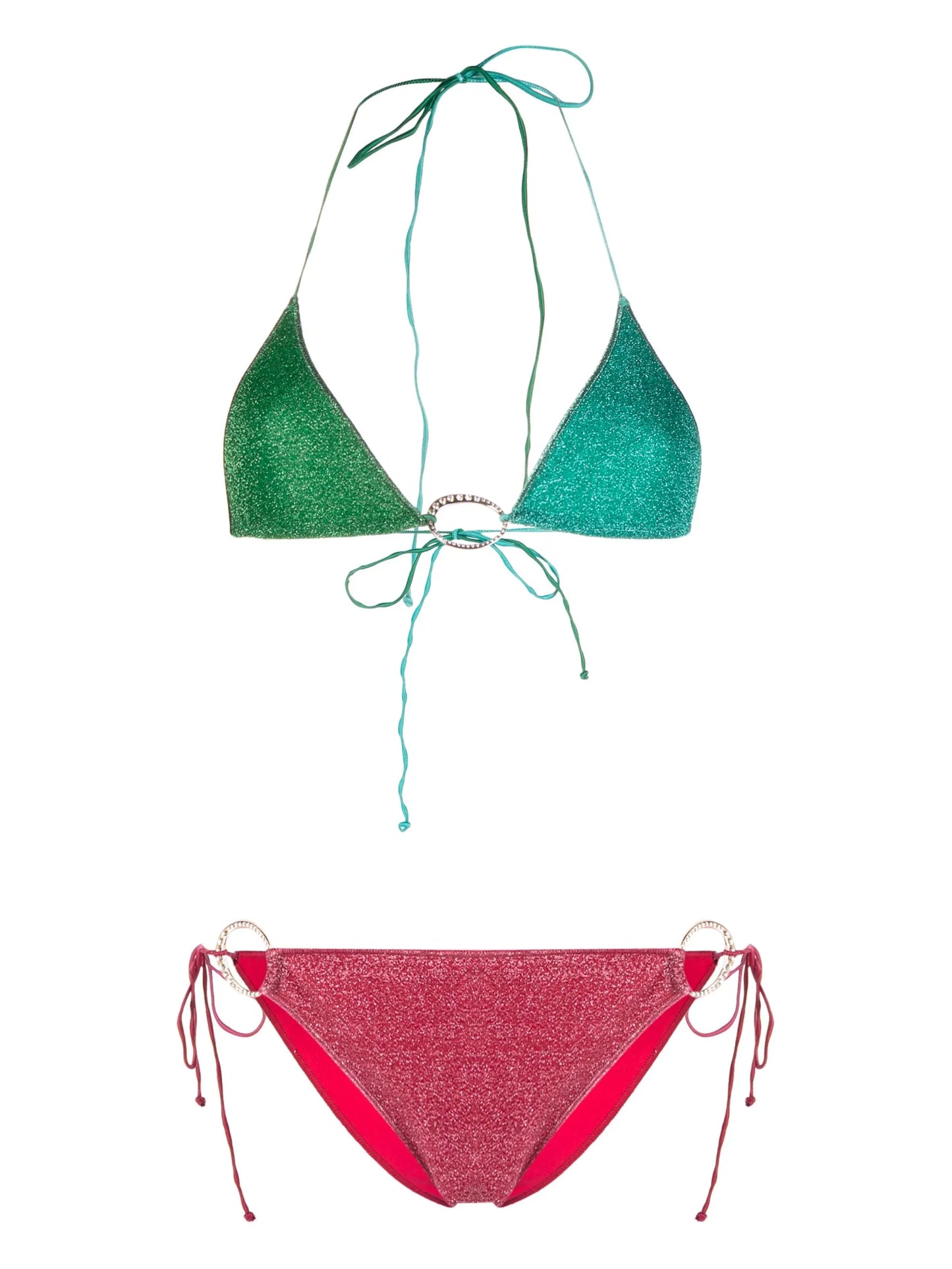 Gem Colore metallic-effect bikini