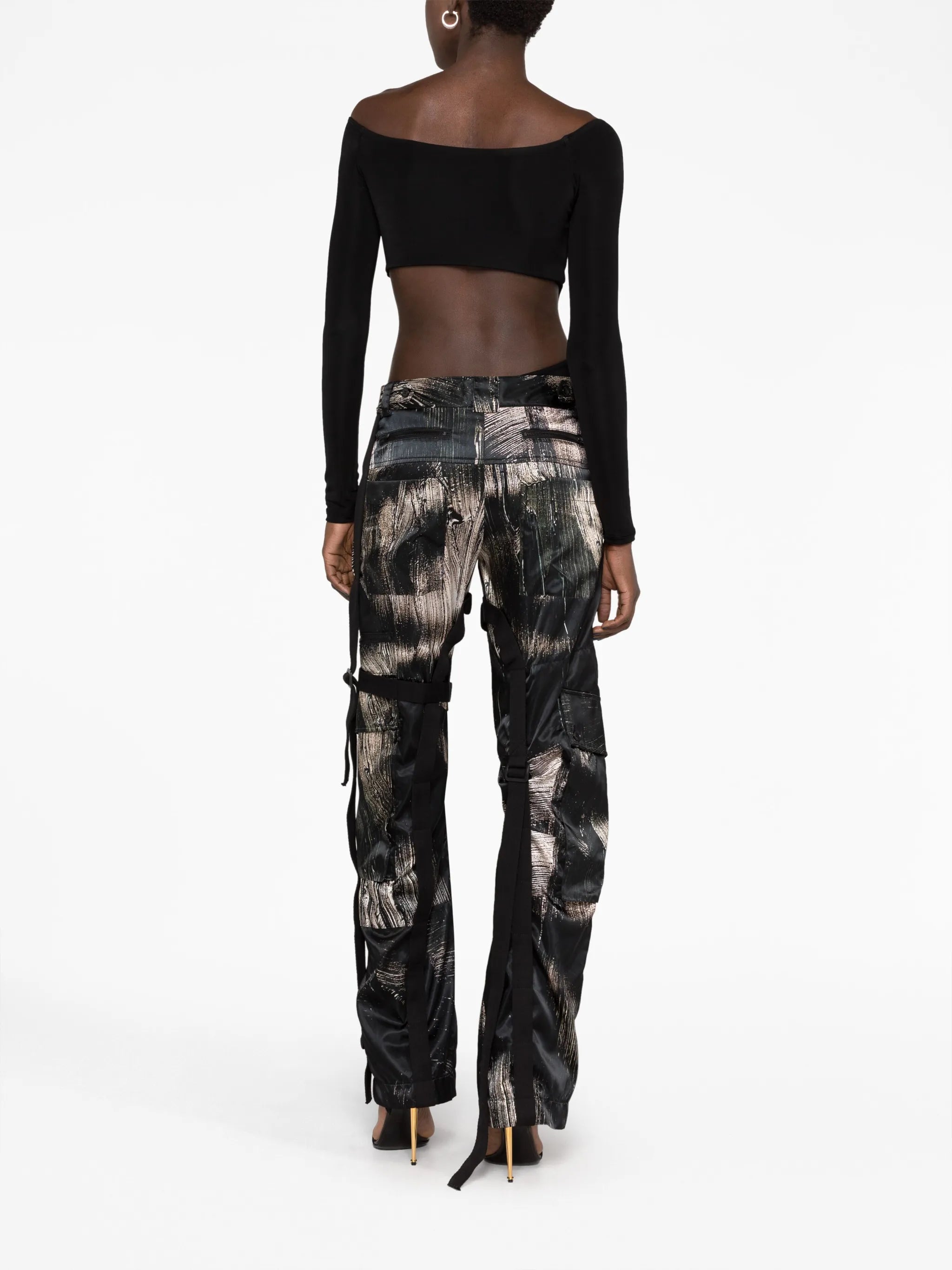 cut-out asymmetric jersey top