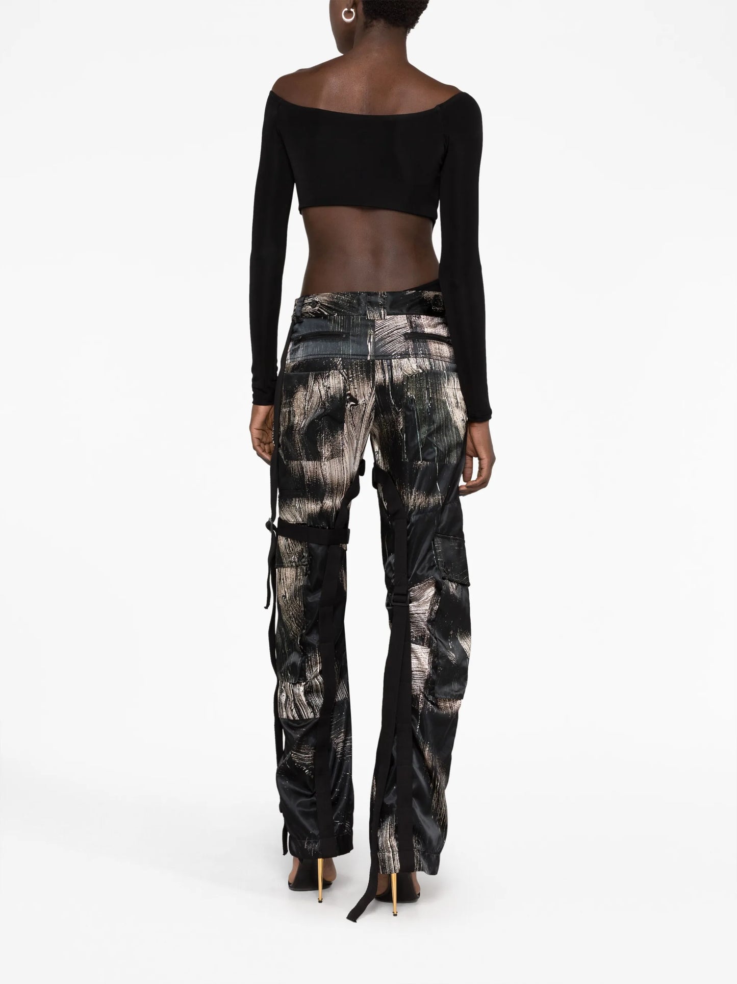 cut-out asymmetric jersey top