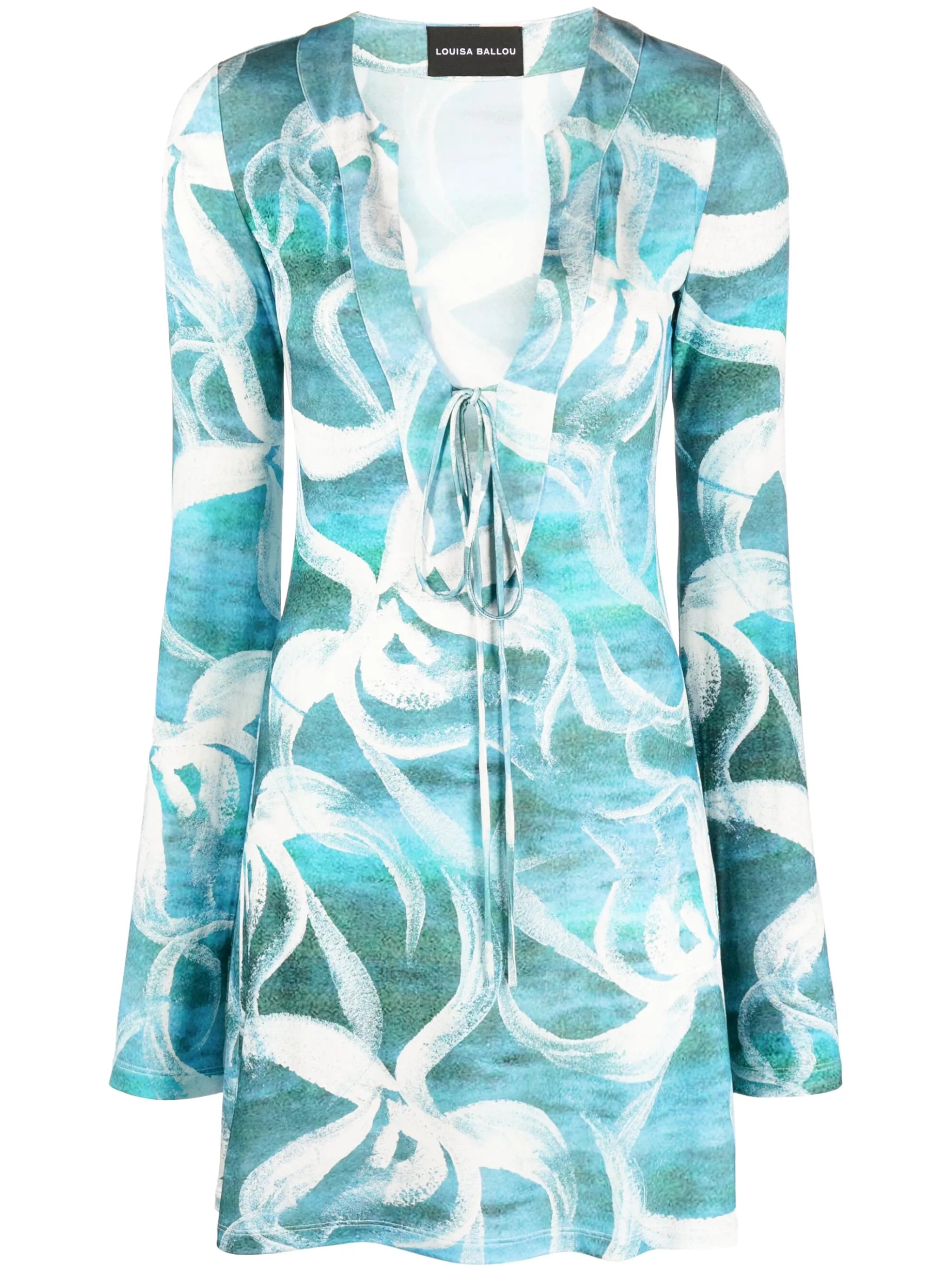 floral-print long-sleeve minidress