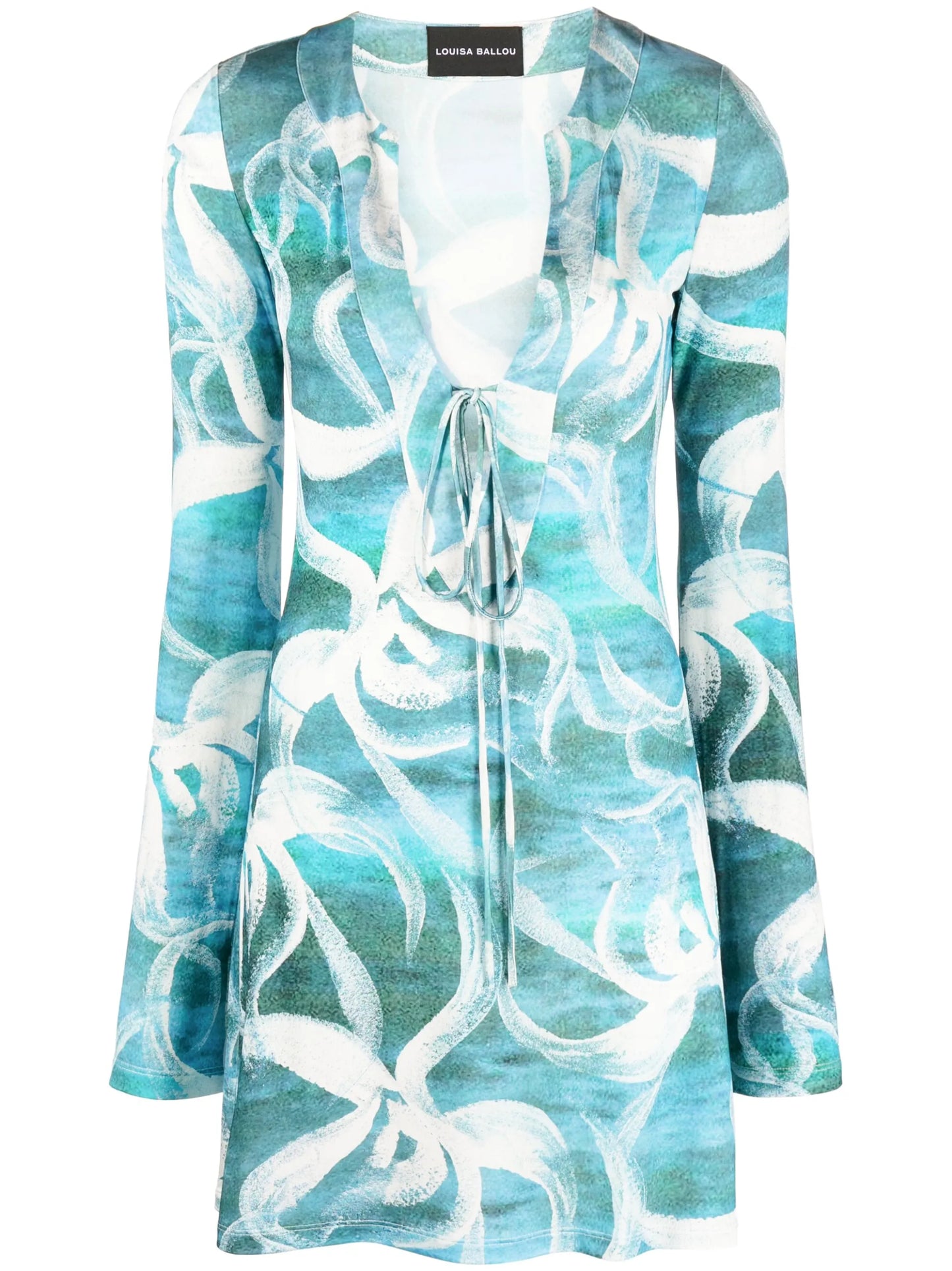 floral-print long-sleeve minidress