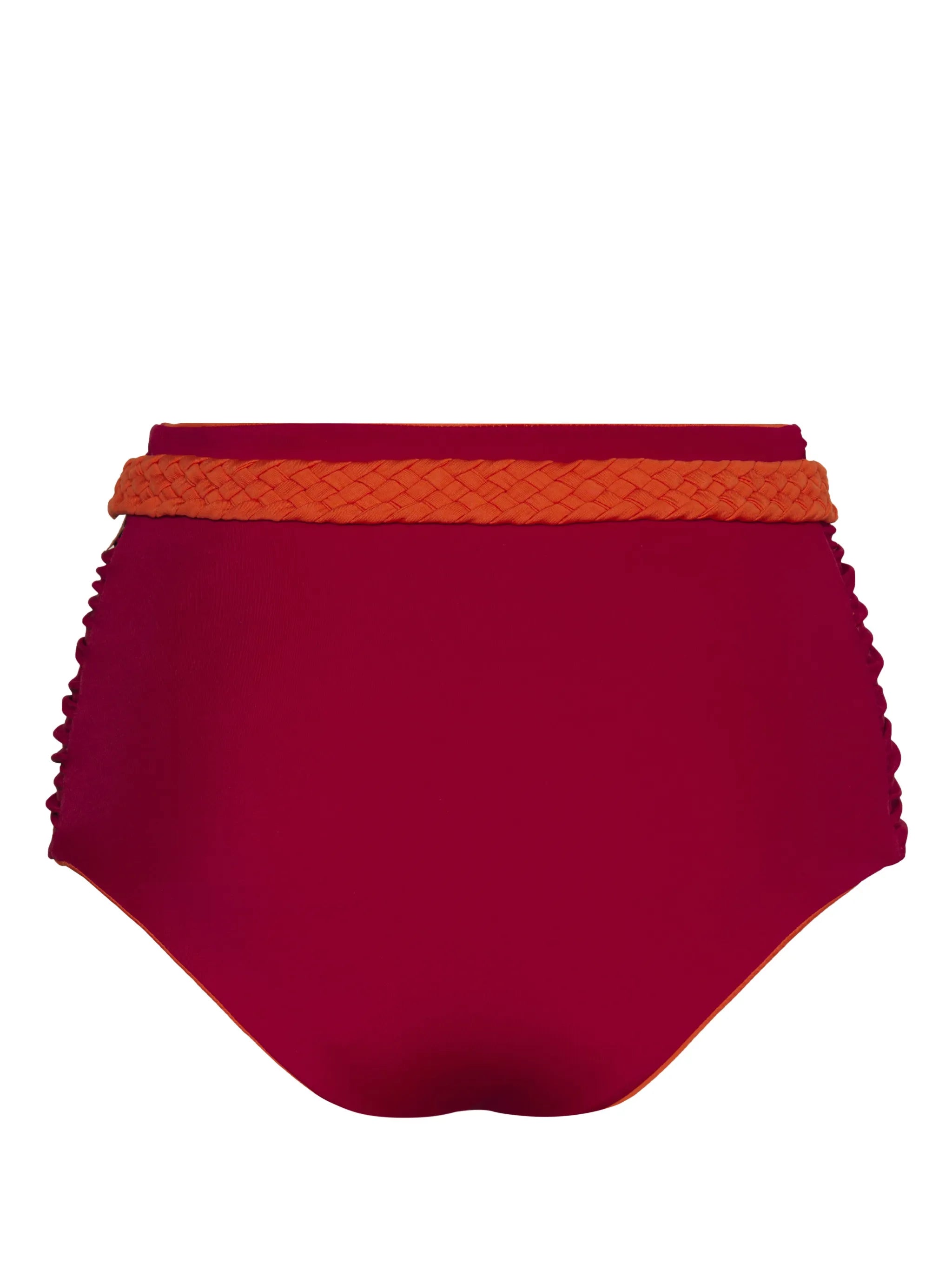 belted-waist reversible bikini bottoms