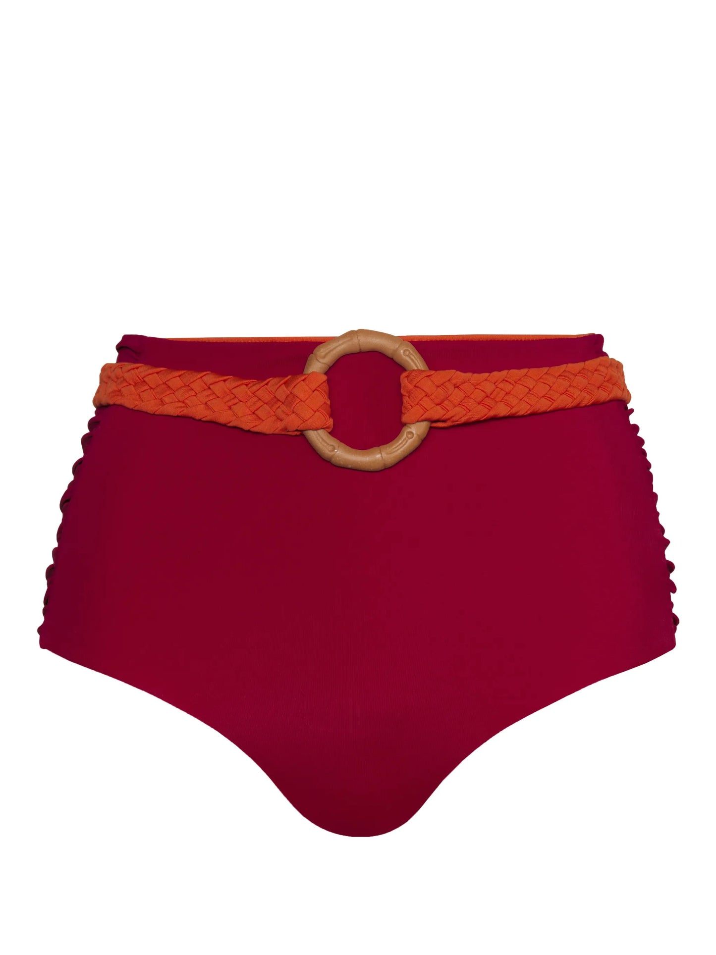 belted-waist reversible bikini bottoms