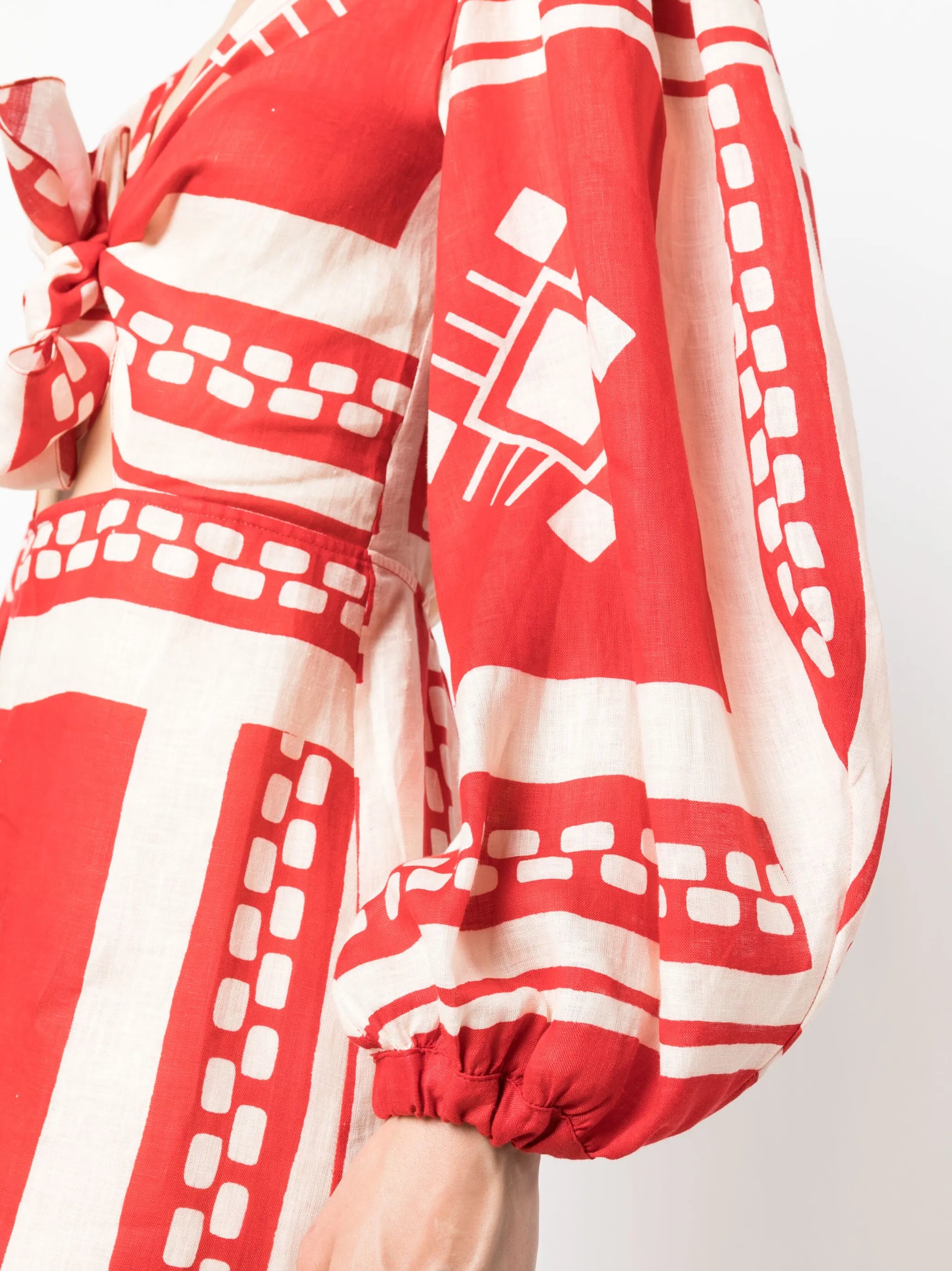 Sun Goddess printed linen dress