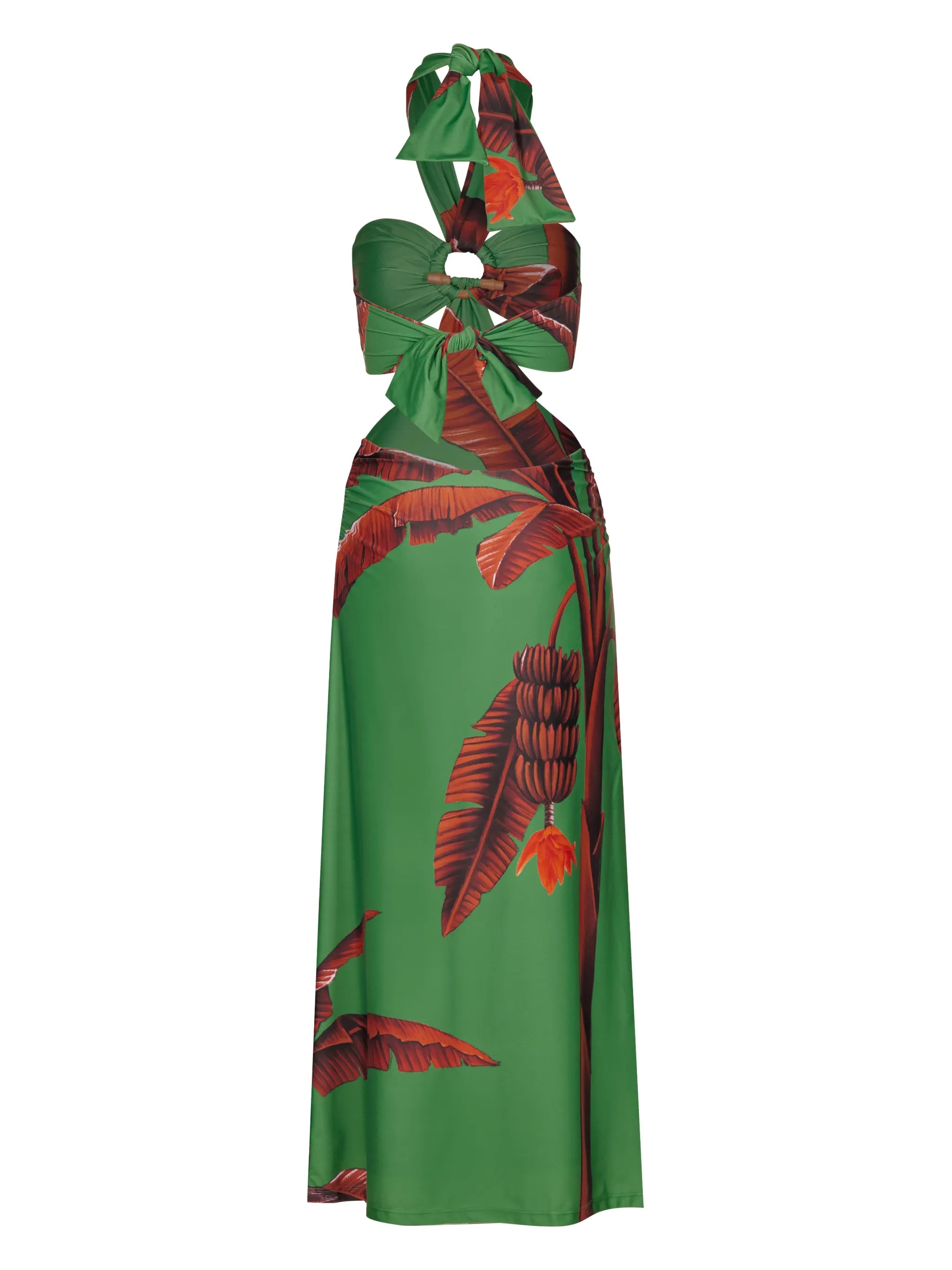 Platanera Oriental tree-print dress