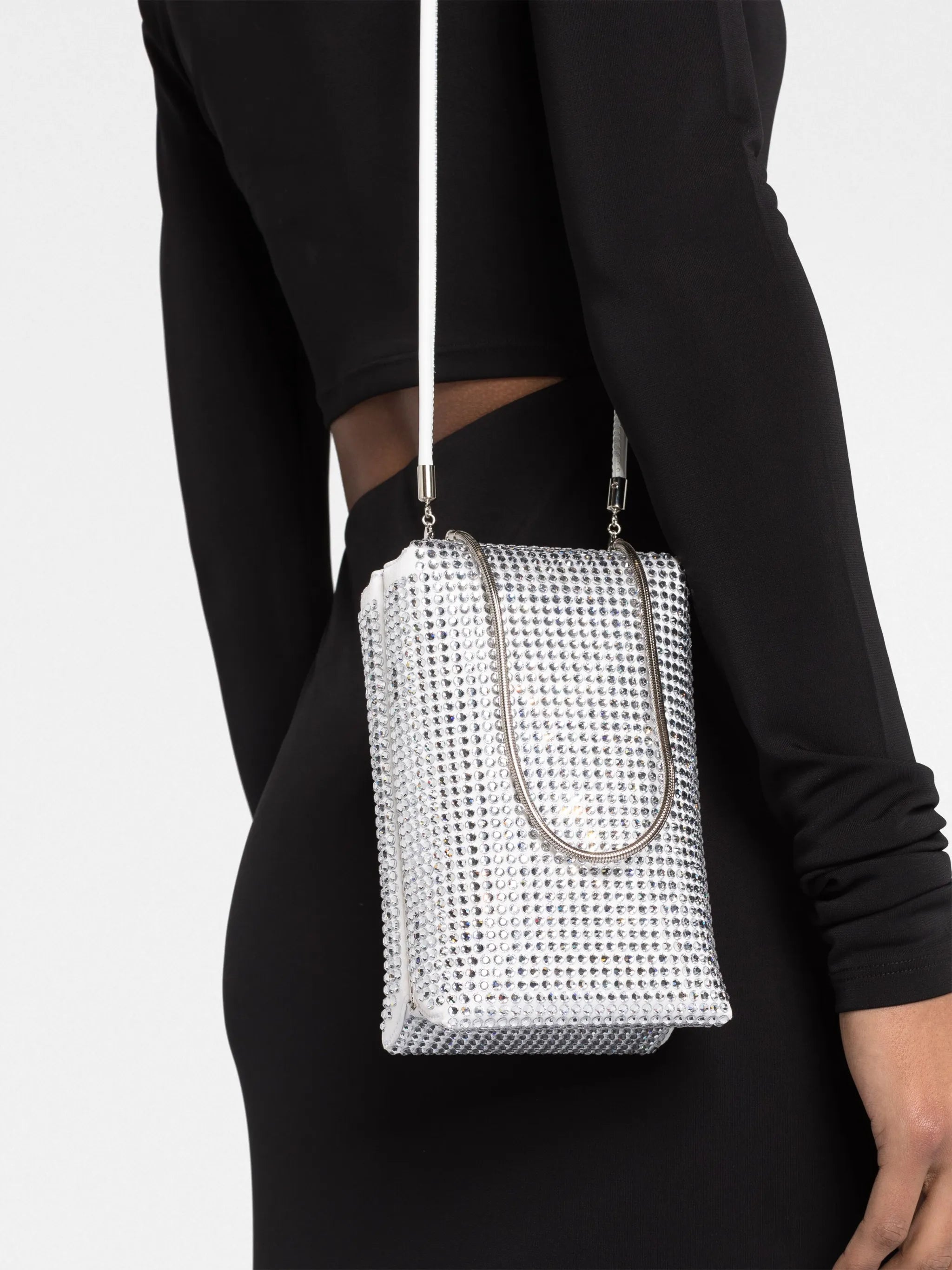 crystal-embellished crossbody bag