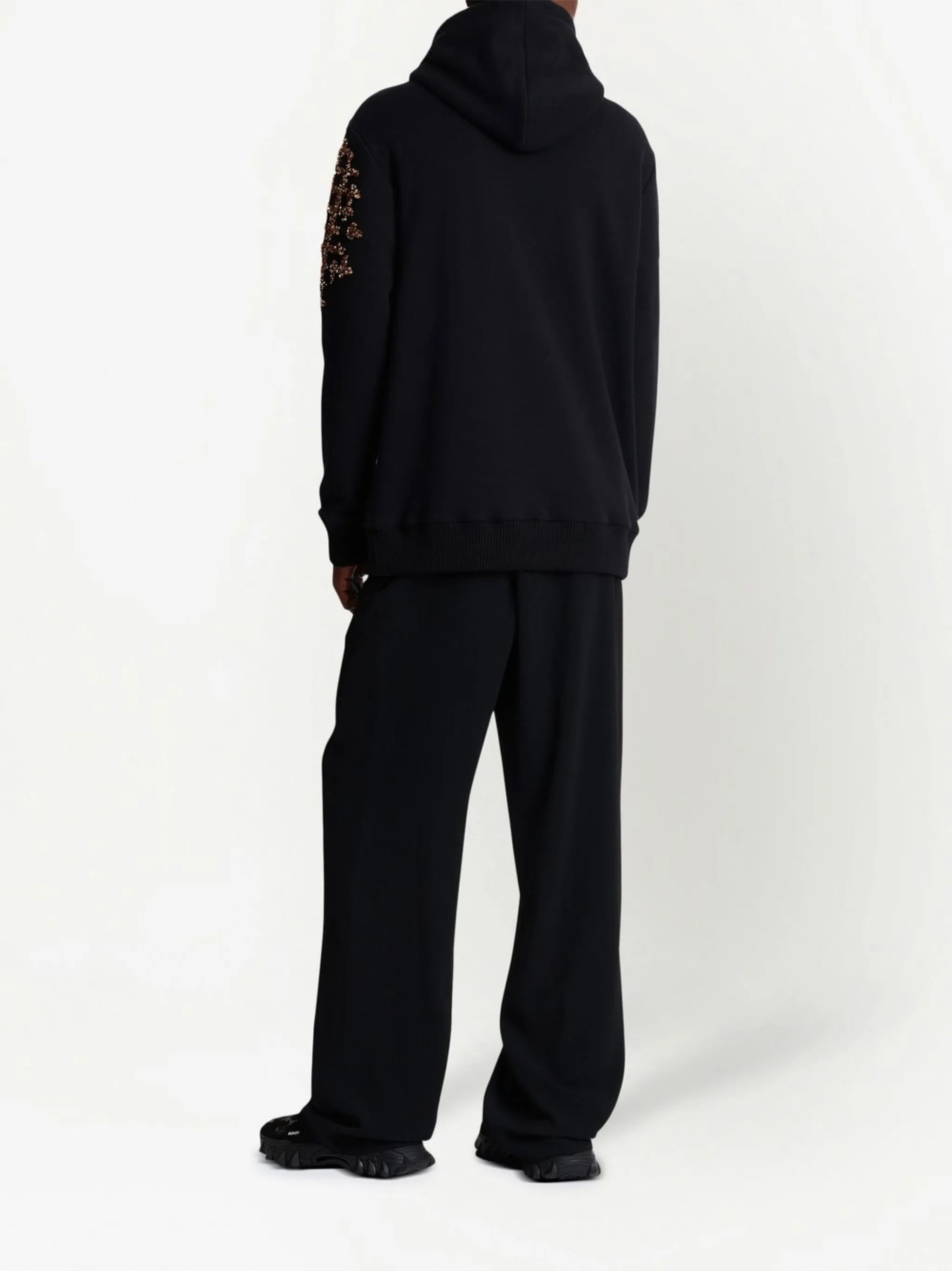 sequin-embellishment cotton hoodie
