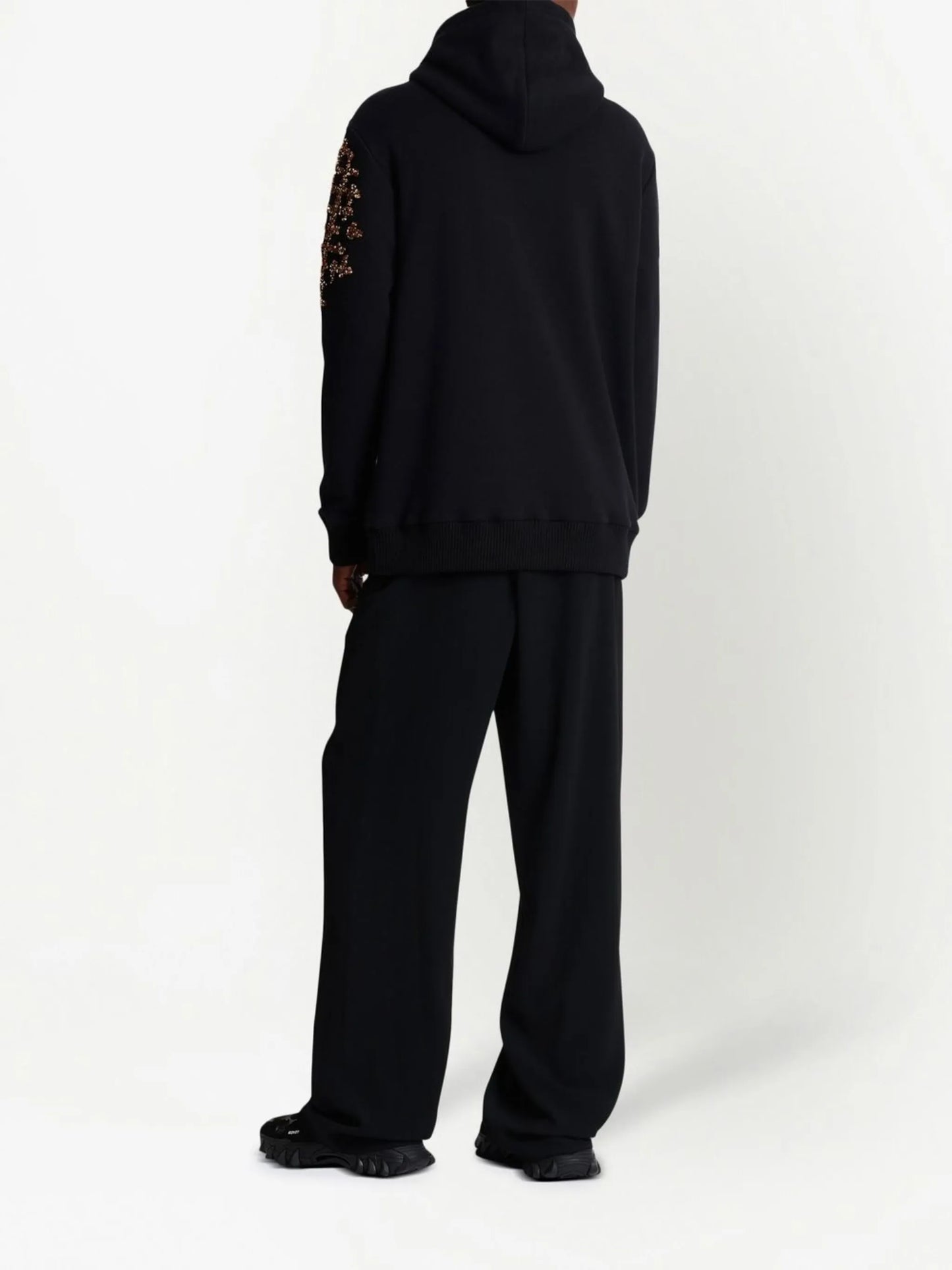 sequin-embellishment cotton hoodie