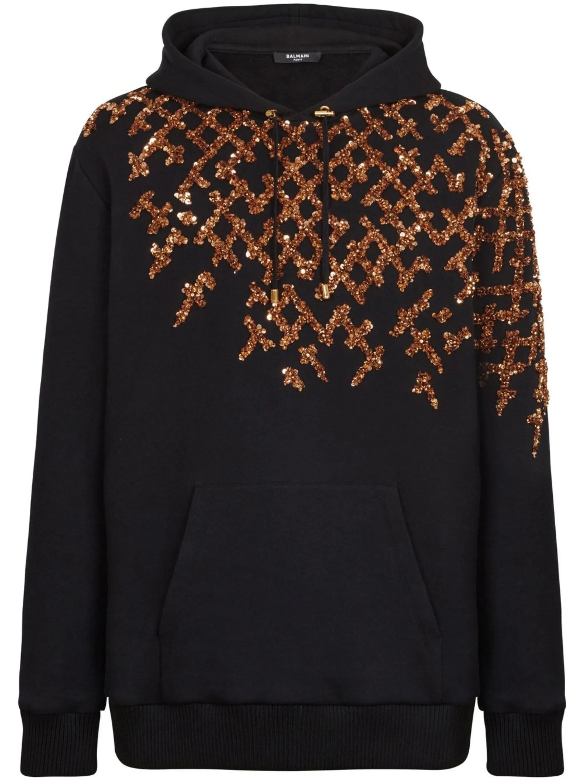 sequin-embellishment cotton hoodie