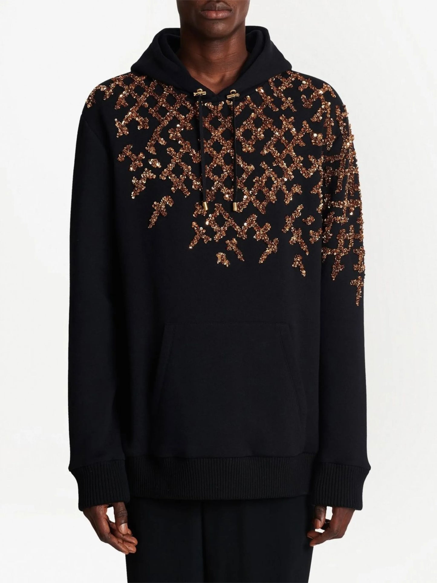 sequin-embellishment cotton hoodie