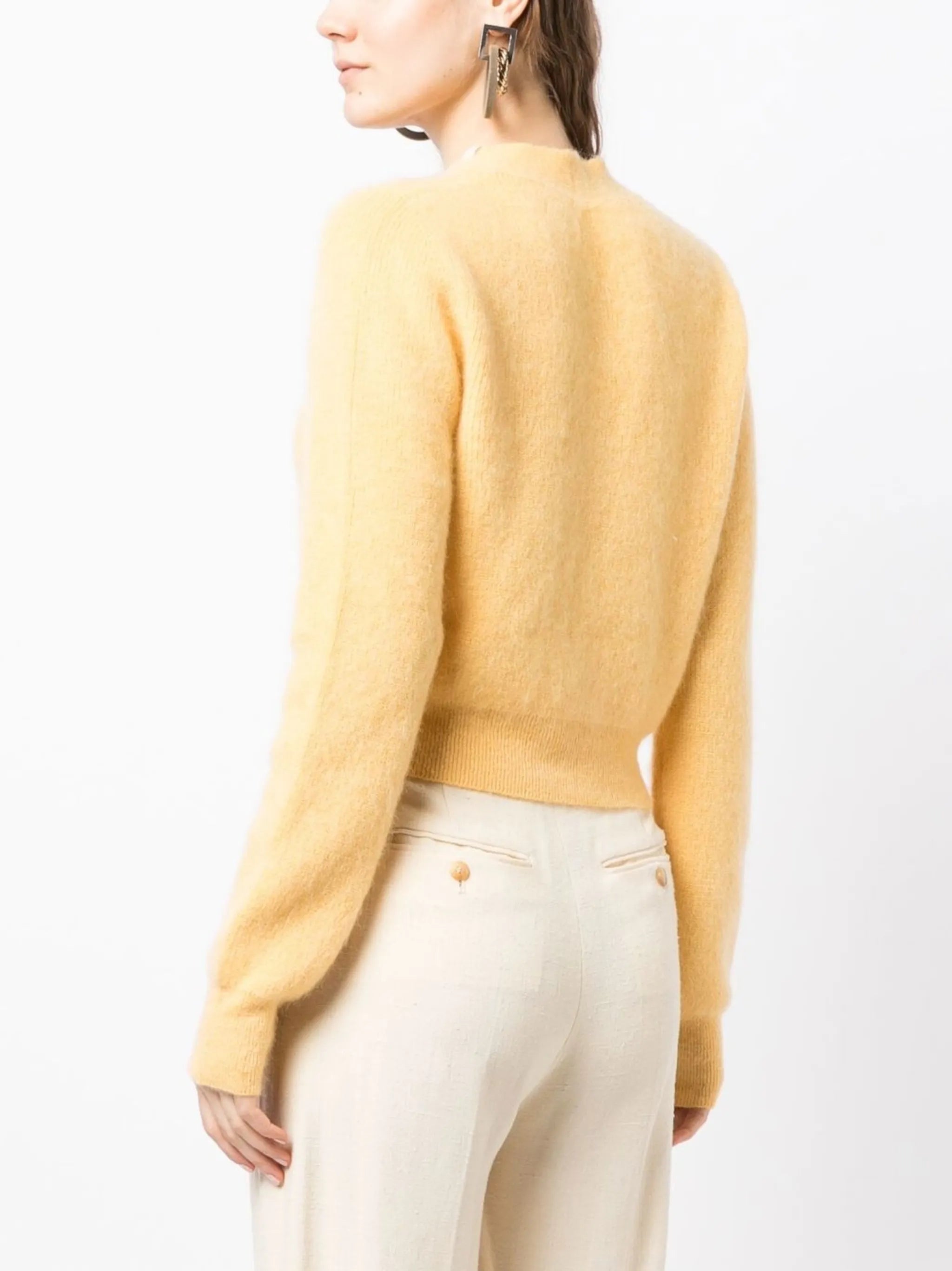Lazo braid-trim V-neck cardigan