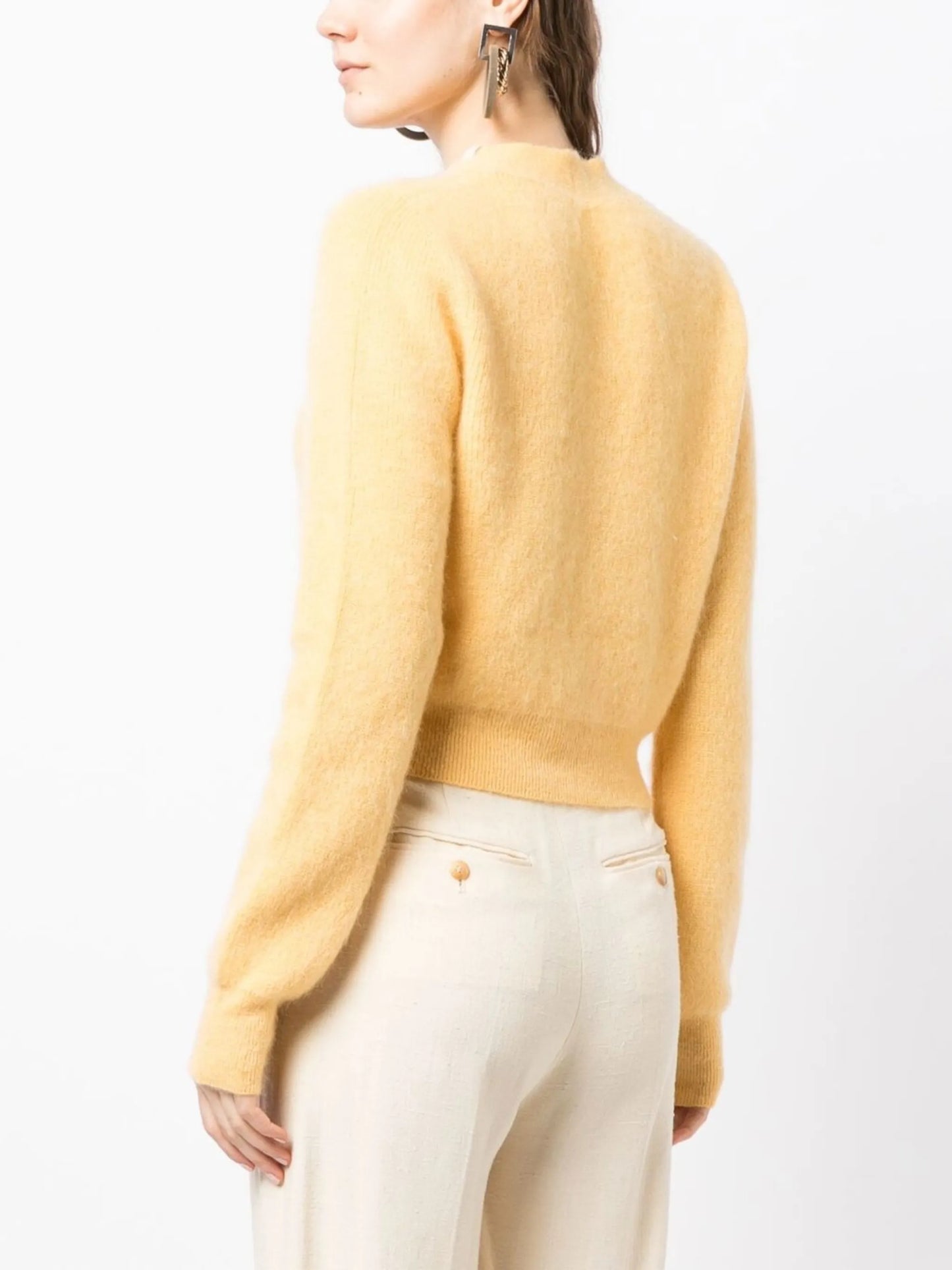 Lazo braid-trim V-neck cardigan