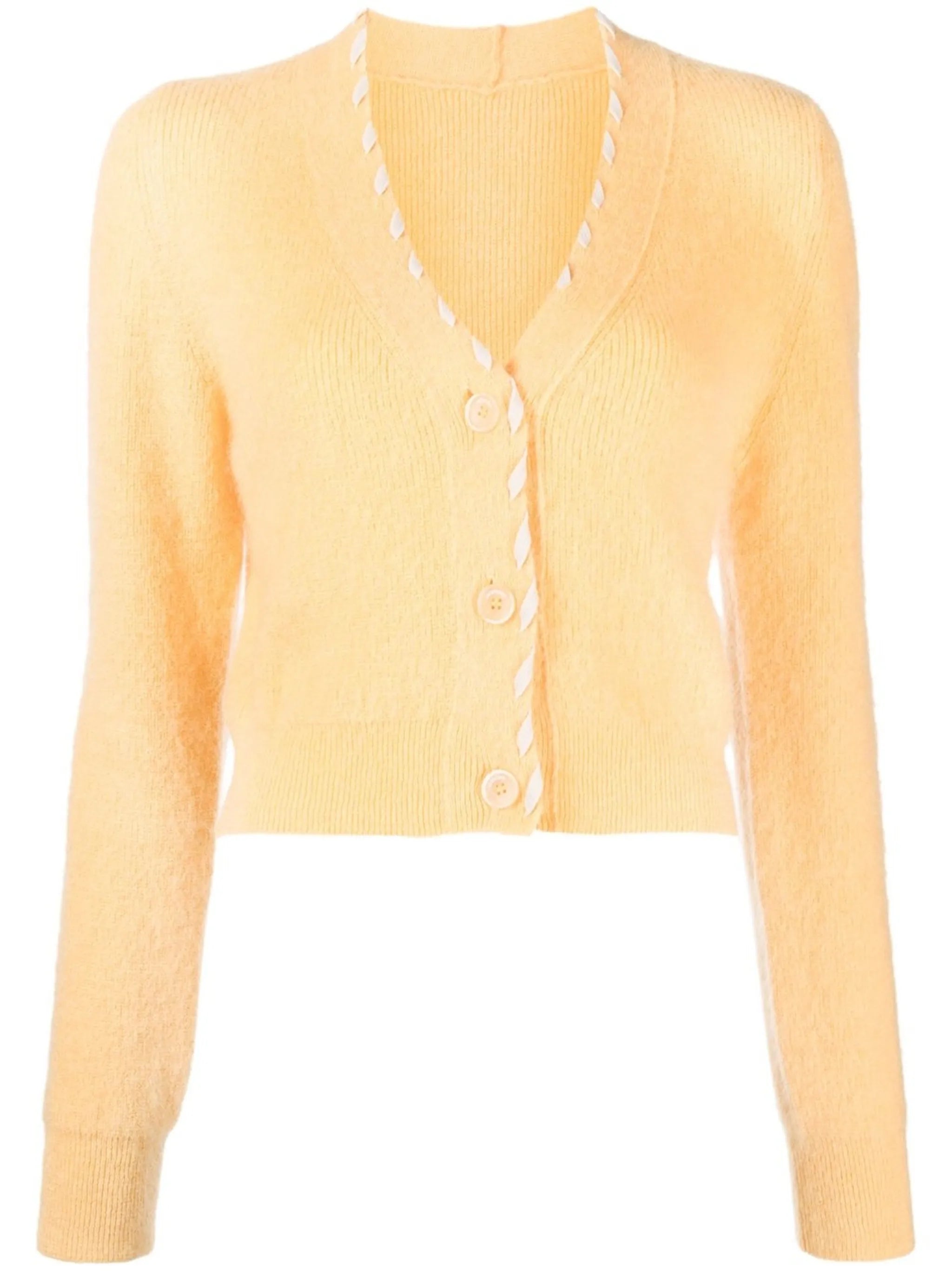 Lazo braid-trim V-neck cardigan