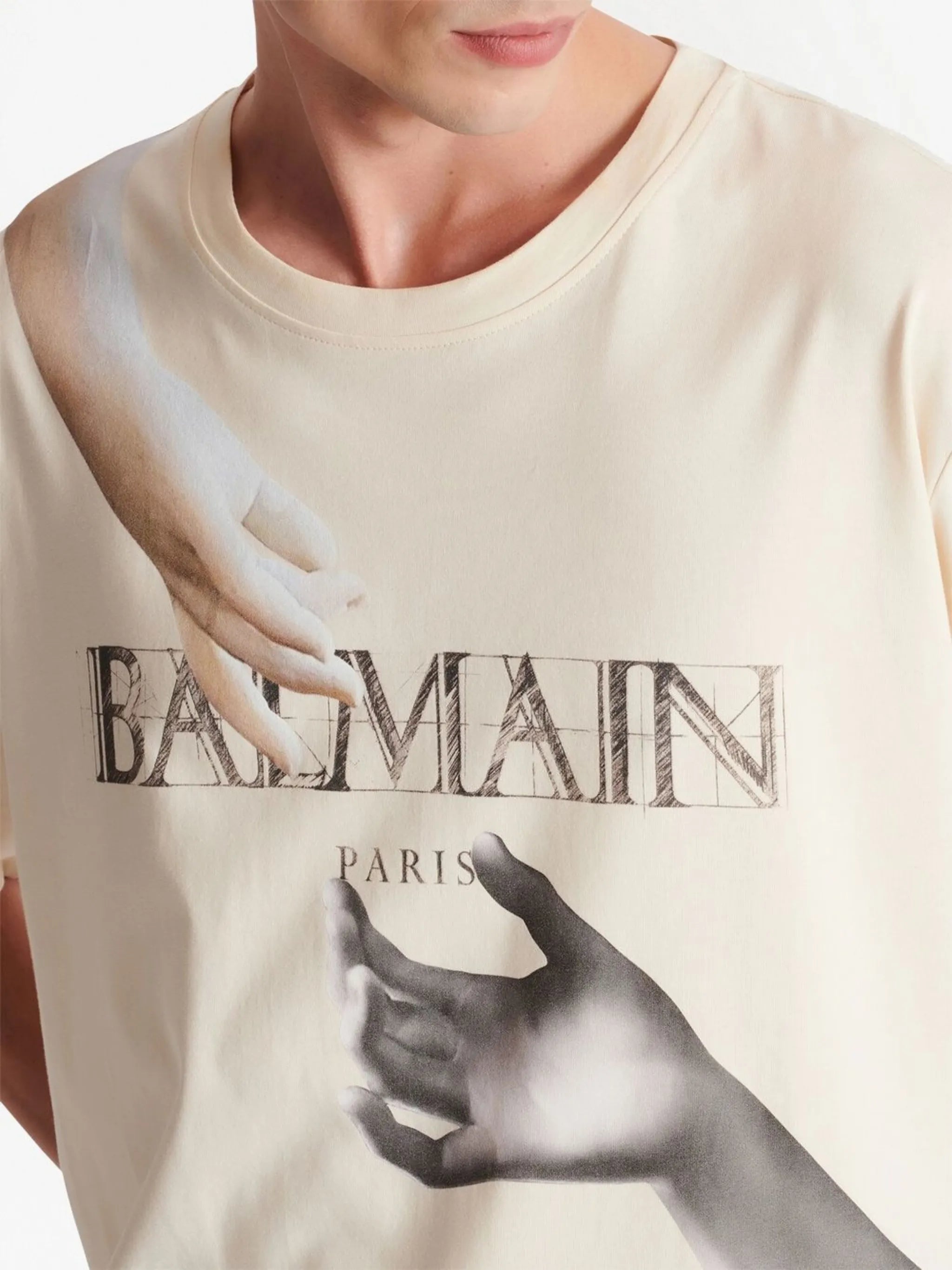 statue-print cotton T-shirt