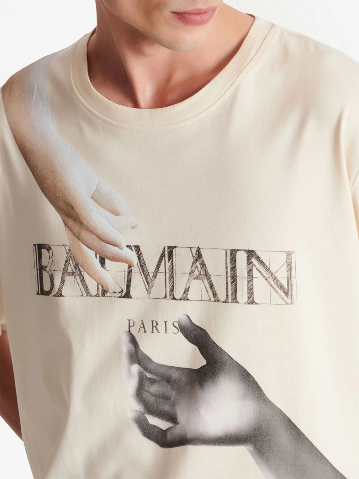 statue-print cotton T-shirt